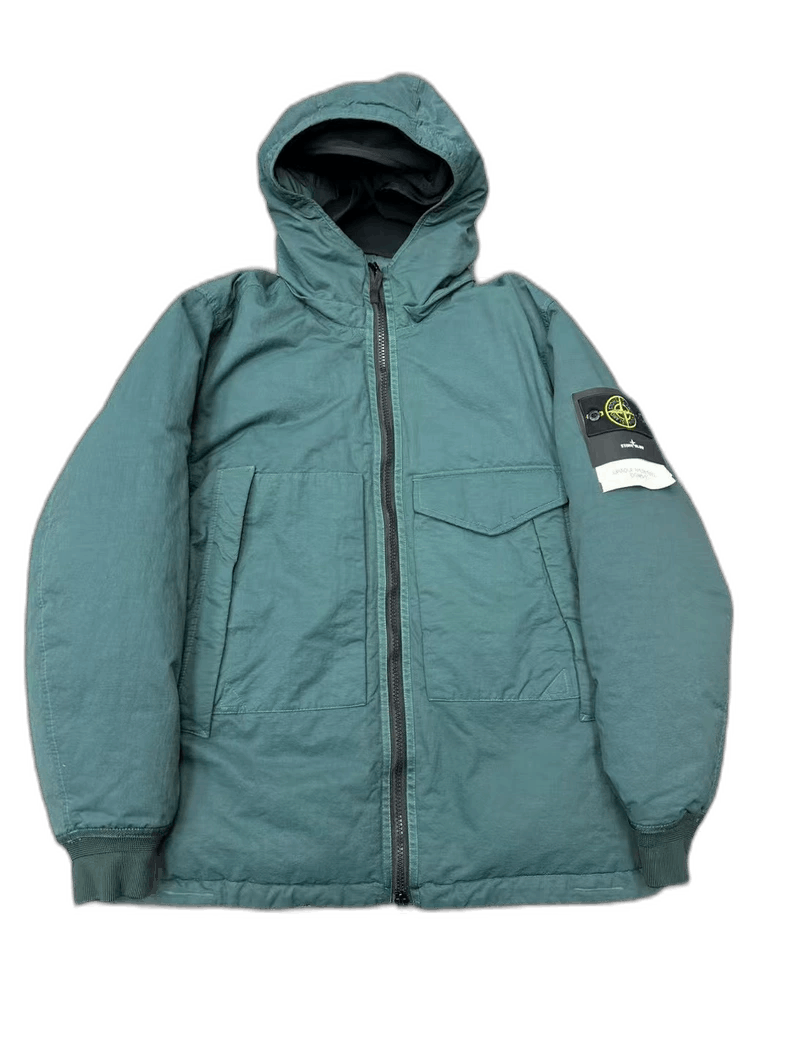 Stone Island Stone Island Green Hooded Down Jacket Size US XL / EU 56 / 4 - 1 Thumbnail