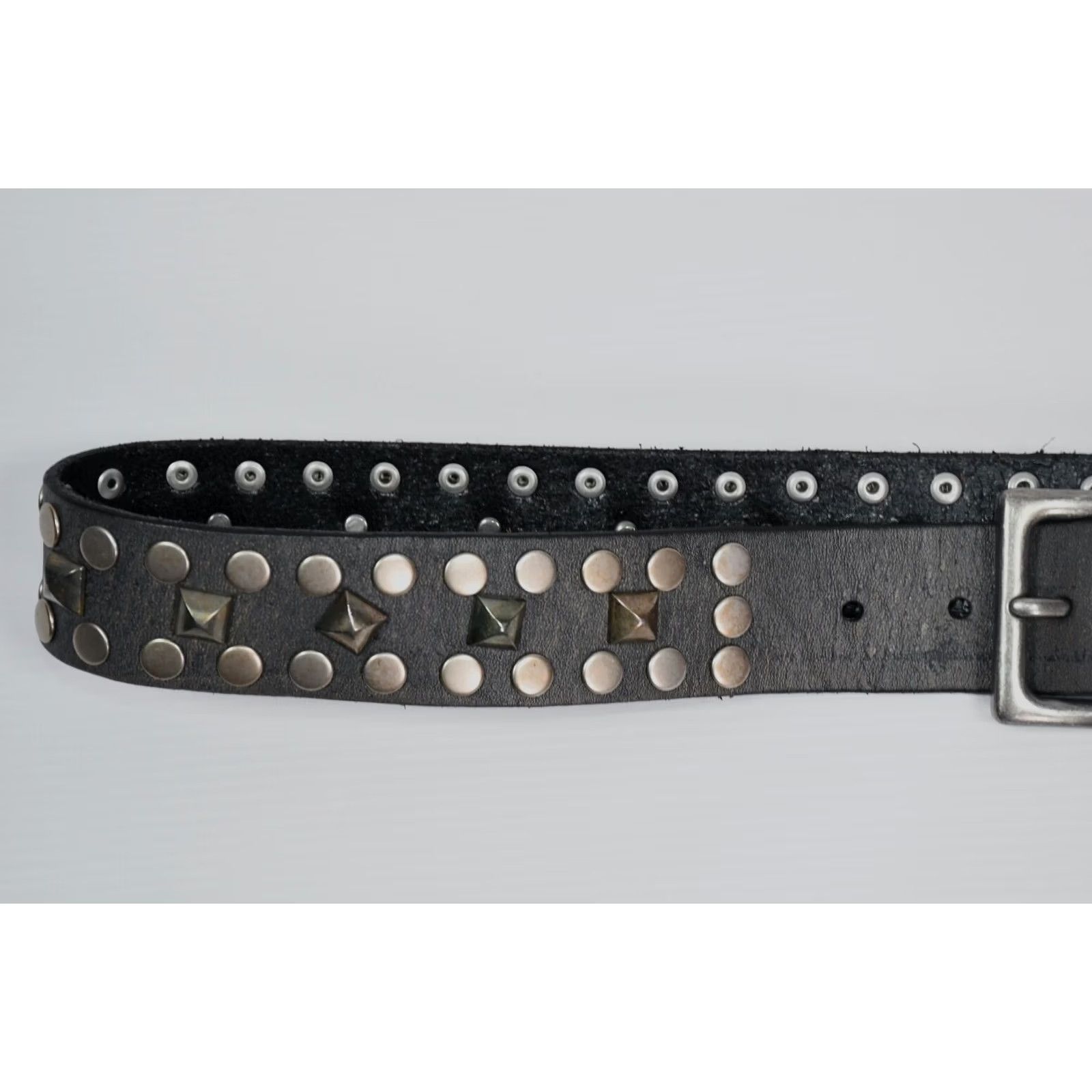 Vintage Liebeskind Berlin LKB622 Leather Studded Women's Belt 95cm Gray Studded Belt Women 95cm Leather Waist Belt Size ONE SIZE - 5 Thumbnail