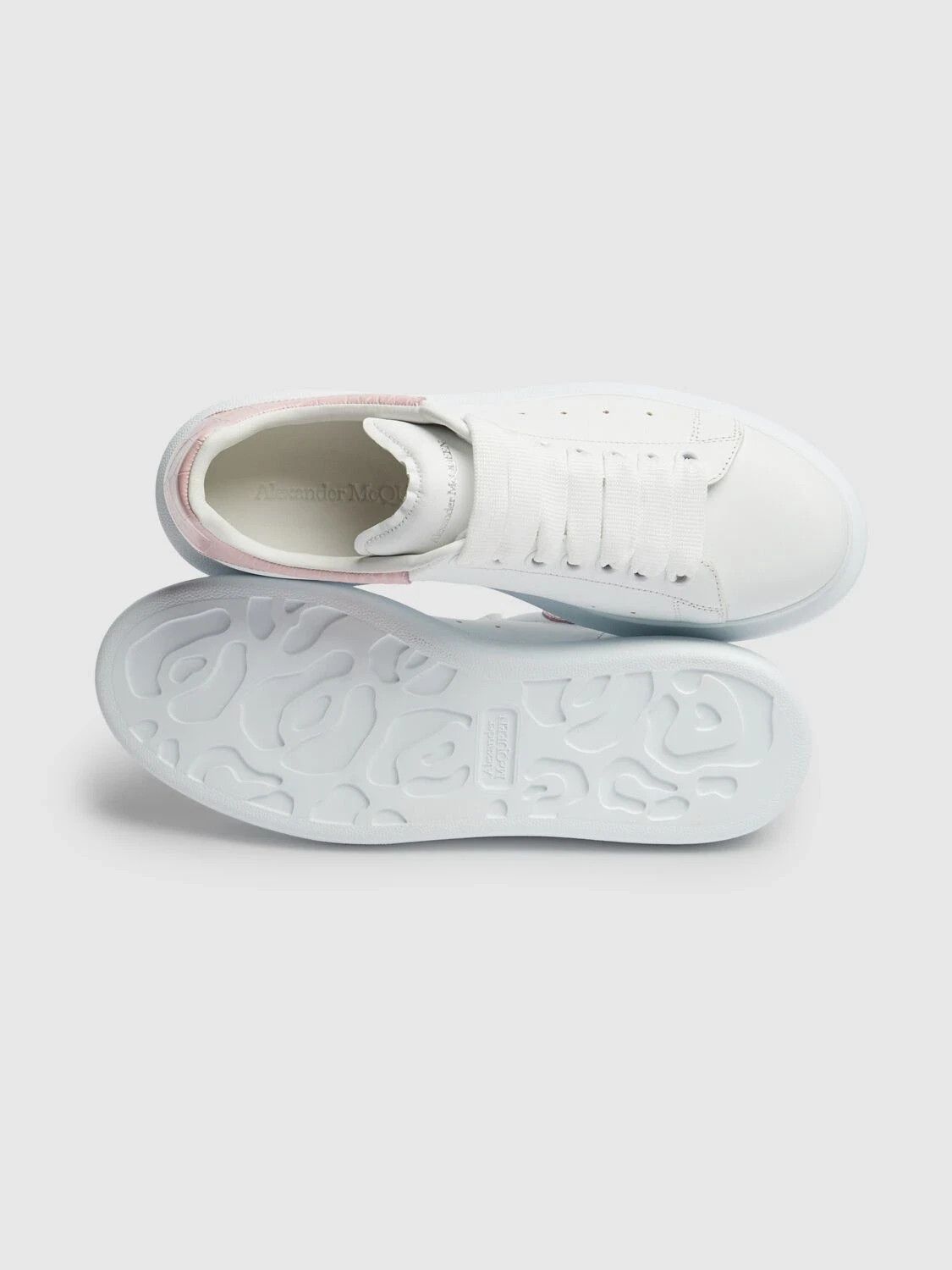McQueen Oversized Women's Wht/Pnk Leather Sneakers