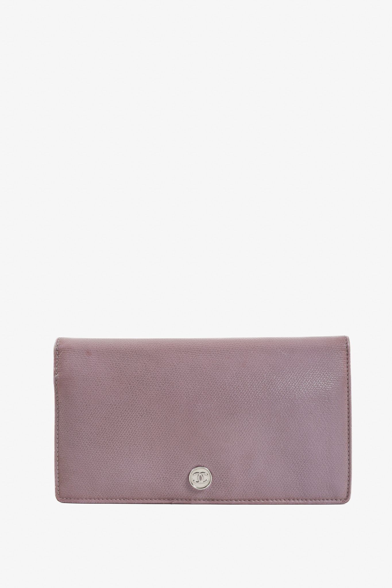 image of Chanel Vintage Mauve Cc Pink Flap Wallet, Women's
