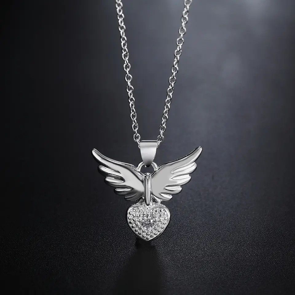 Handmade × Jewelry Heart wings Pendant Necklace Size ONE SIZE - 1 Thumbnail
