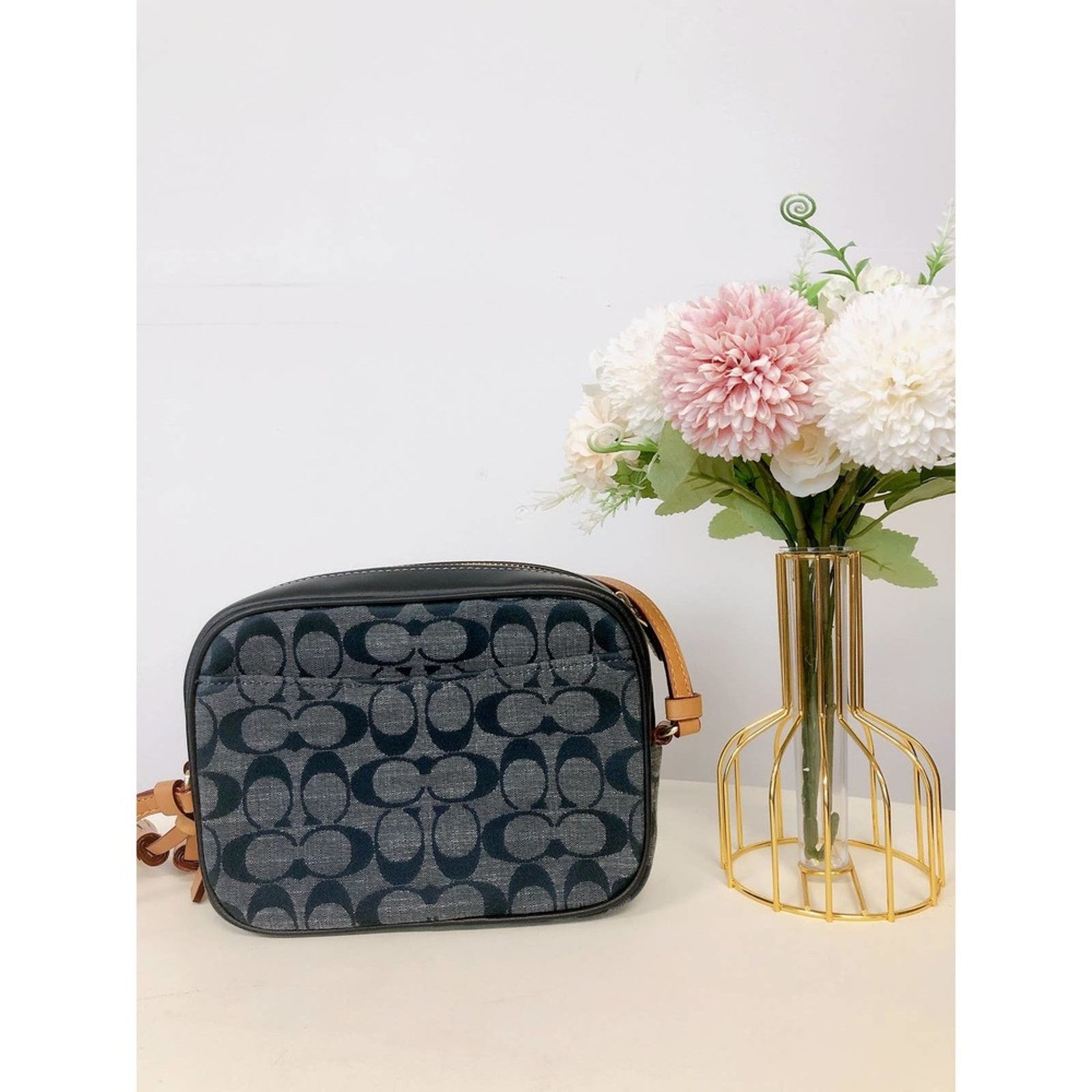 Coach Coach C8666 Mini Camera Bag SigChambray In Gold/DENIM MULTI Size ONE SIZE - 3 Thumbnail