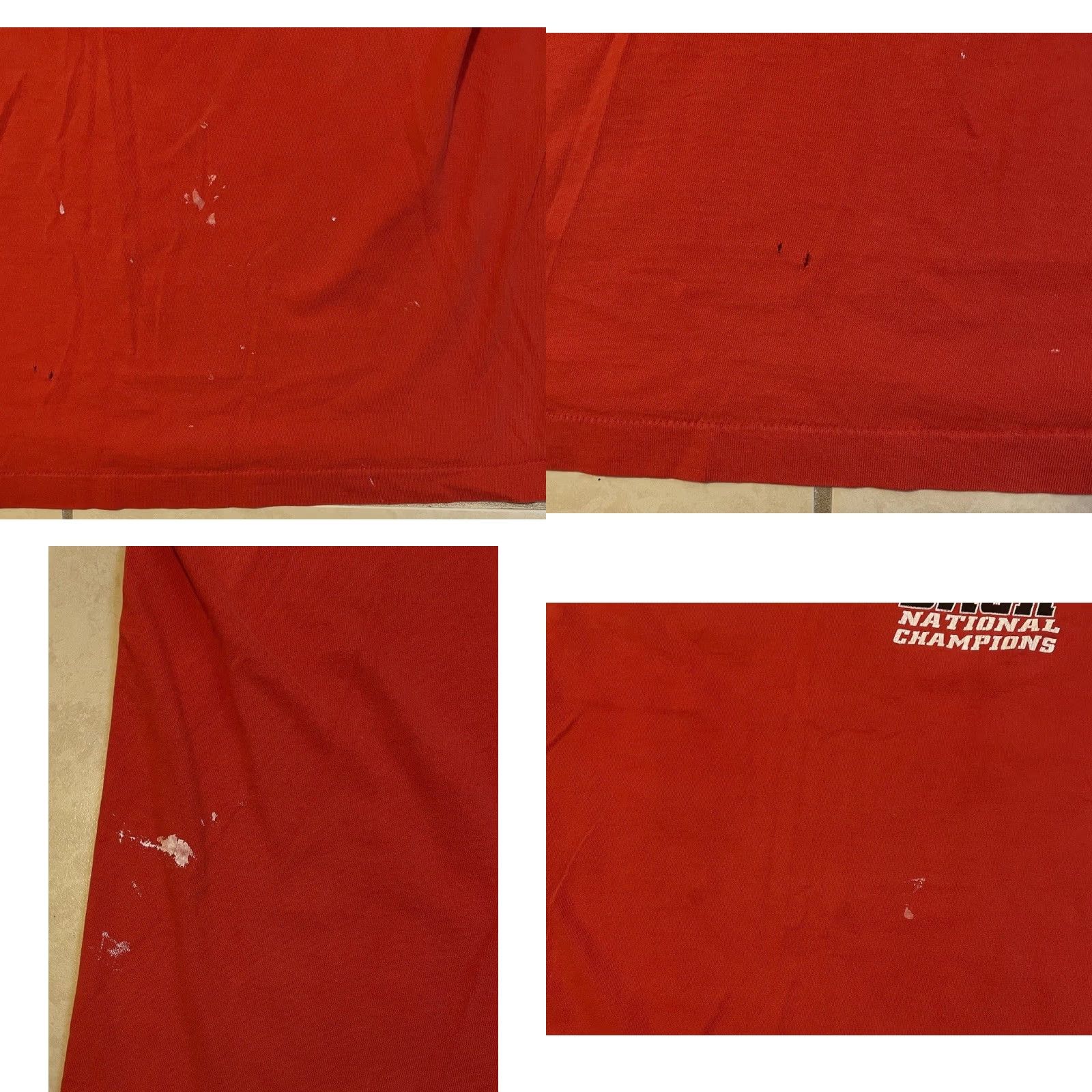 Champion VINTAGE 90s University Cornhuskers Faded Distress Back To Back Champions Shirt XL Red University Mens T-Shirt Grunge Nebraska Cornhuskers 90s Grunge Size US XL / EU 56 / 4 - 8 Thumbnail