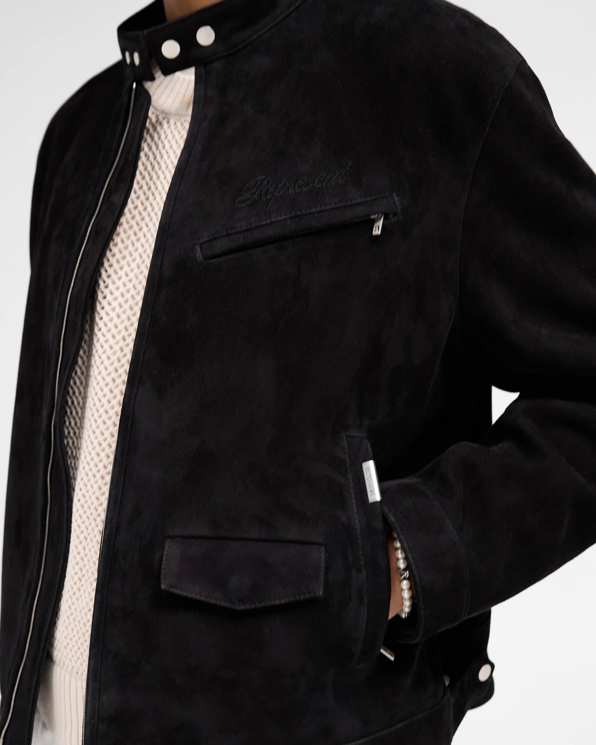 Represent Clo. Overdrive Suede Jacket - Jet Black Size US XS / EU 42 / 0 - 6 Thumbnail