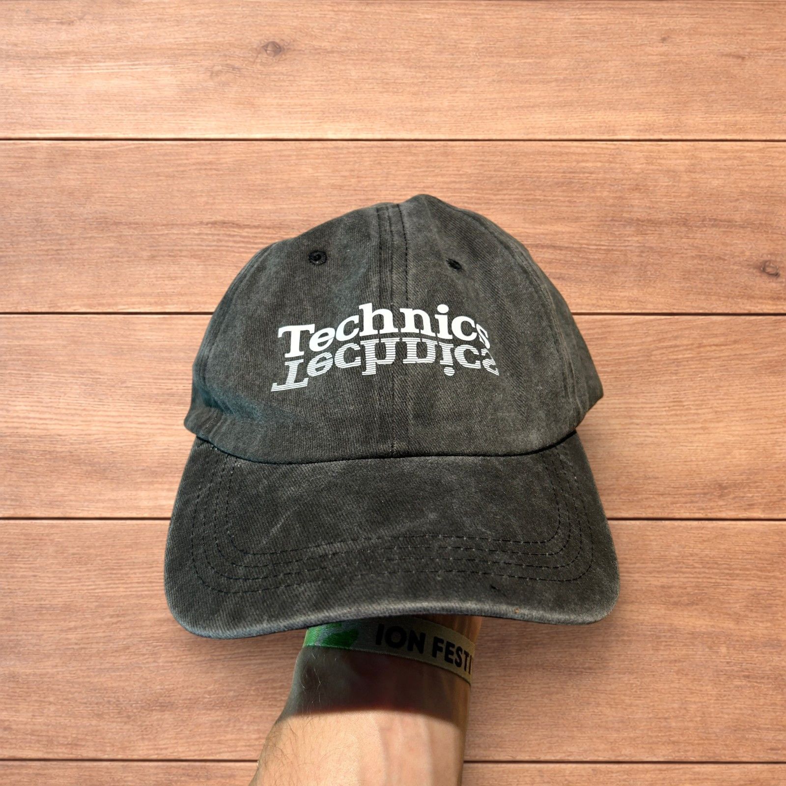 Japanese Brand Vintage style Technics music dj cap hat in washed grey. Size ONE SIZE - 3 Thumbnail