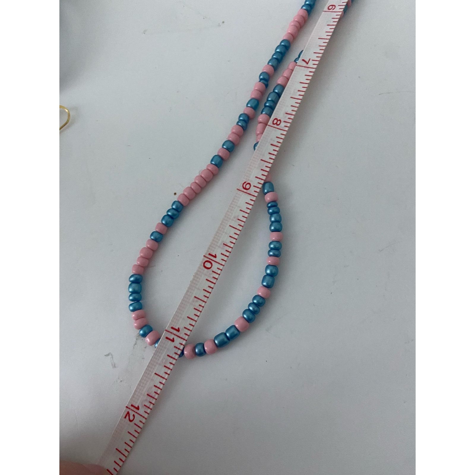 Handmade blue and pink beaded necklace Size ONE SIZE - 4 Thumbnail