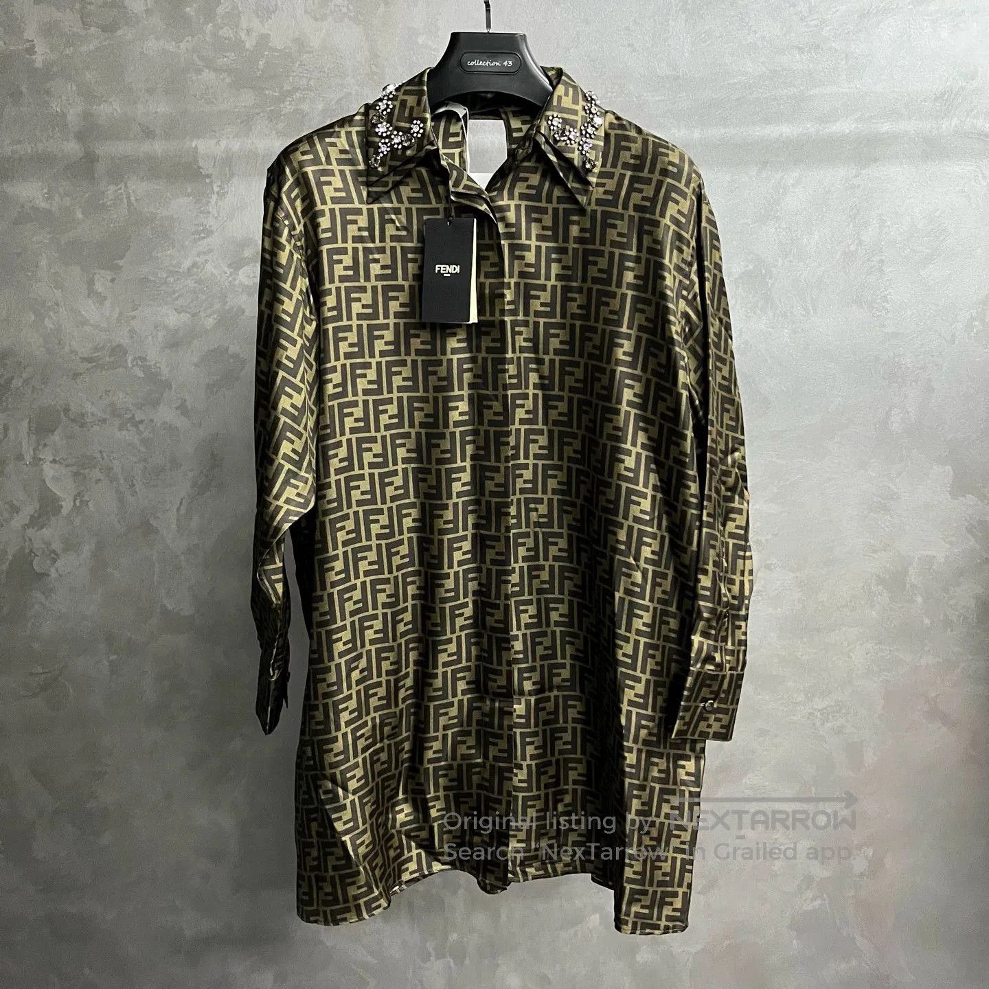 Fendi Fendi Brown Logo Shirt Dress. Size S / US 4 / IT 40 - 1 Thumbnail