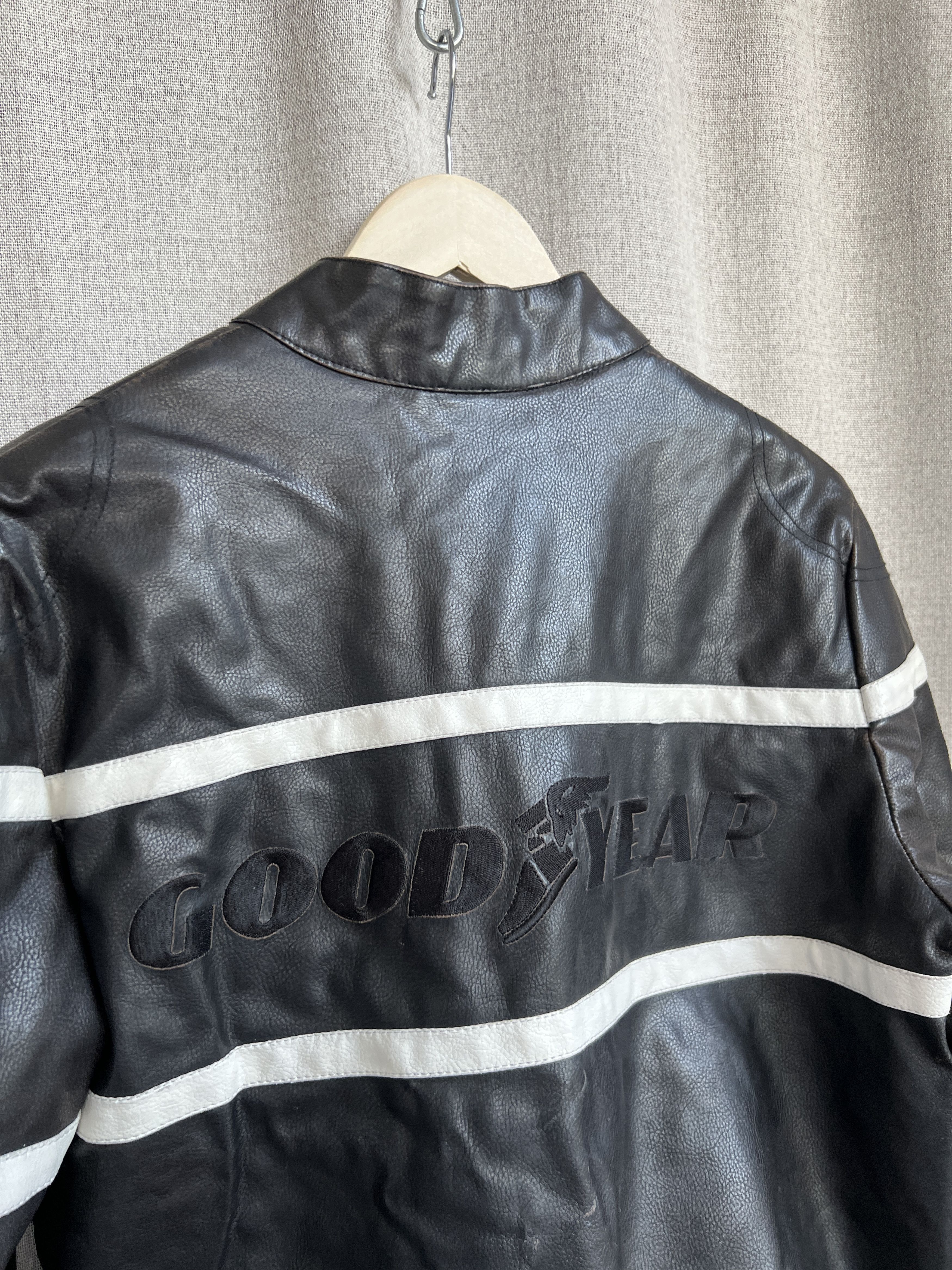 Vintage Y2K Goodyear Moto Racing Jacket Faux Leather Patina Size US S / EU 44-46 / 1 - 4 Thumbnail