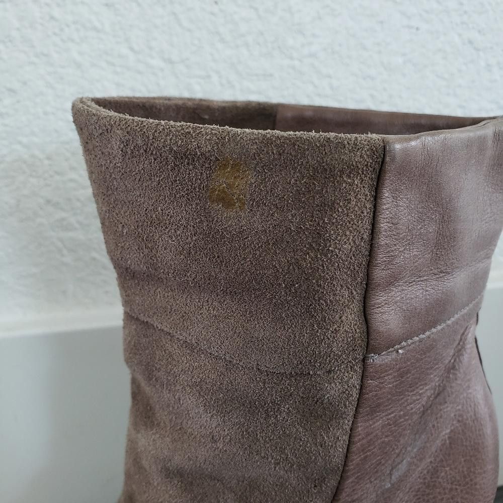 Aldo Light Chocolate Leather & Suede ALDO Bootie Size US 6.5 / IT 36.5 - 4 Thumbnail