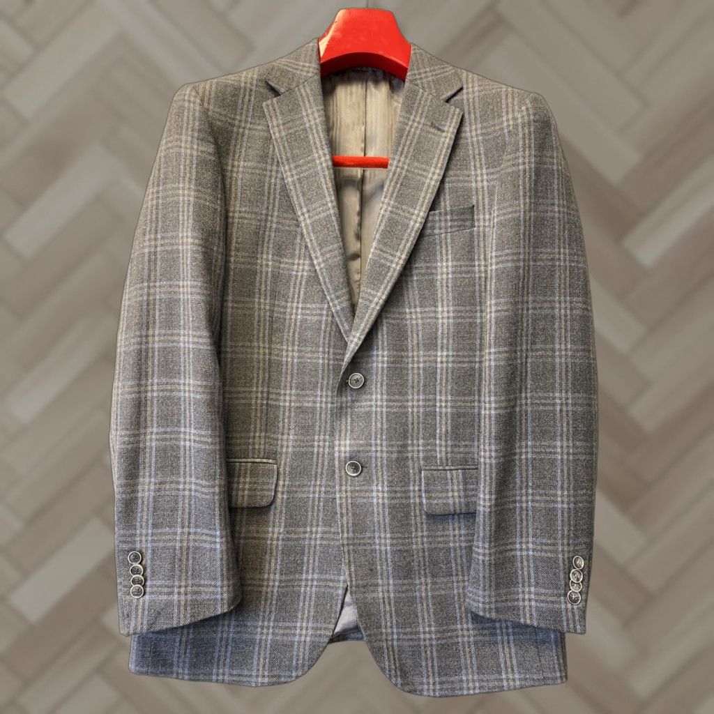 Joseph Abboud Joseph Abboud Made In Mexico 38R Tweed Sport Jacket Blazer Gray Plaid 140-37 Size 38R - 1 Thumbnail