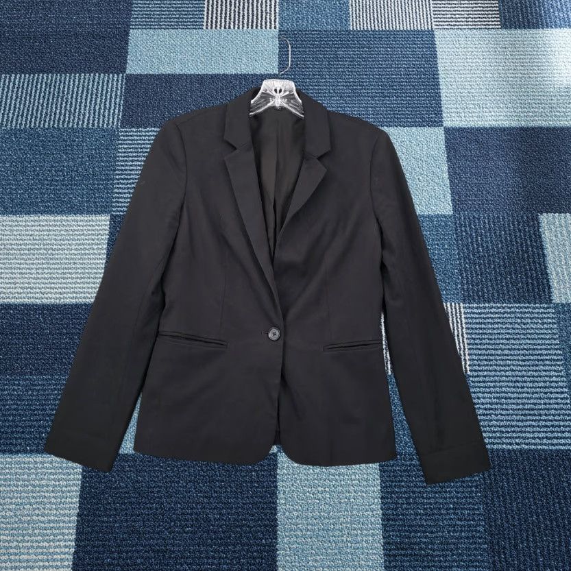 Express Express Blazer Women 6 Black One Button Notch Lapel Stretch Jacket Size M / US 6-8 / IT 42-44 - 1 Thumbnail