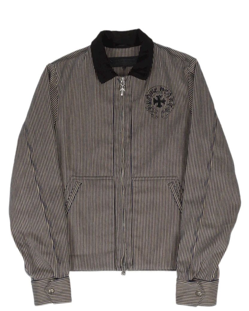 image of Chrome Hearts Striped Work Jacket Pinstripe Plaid Size XL in Black, Men's