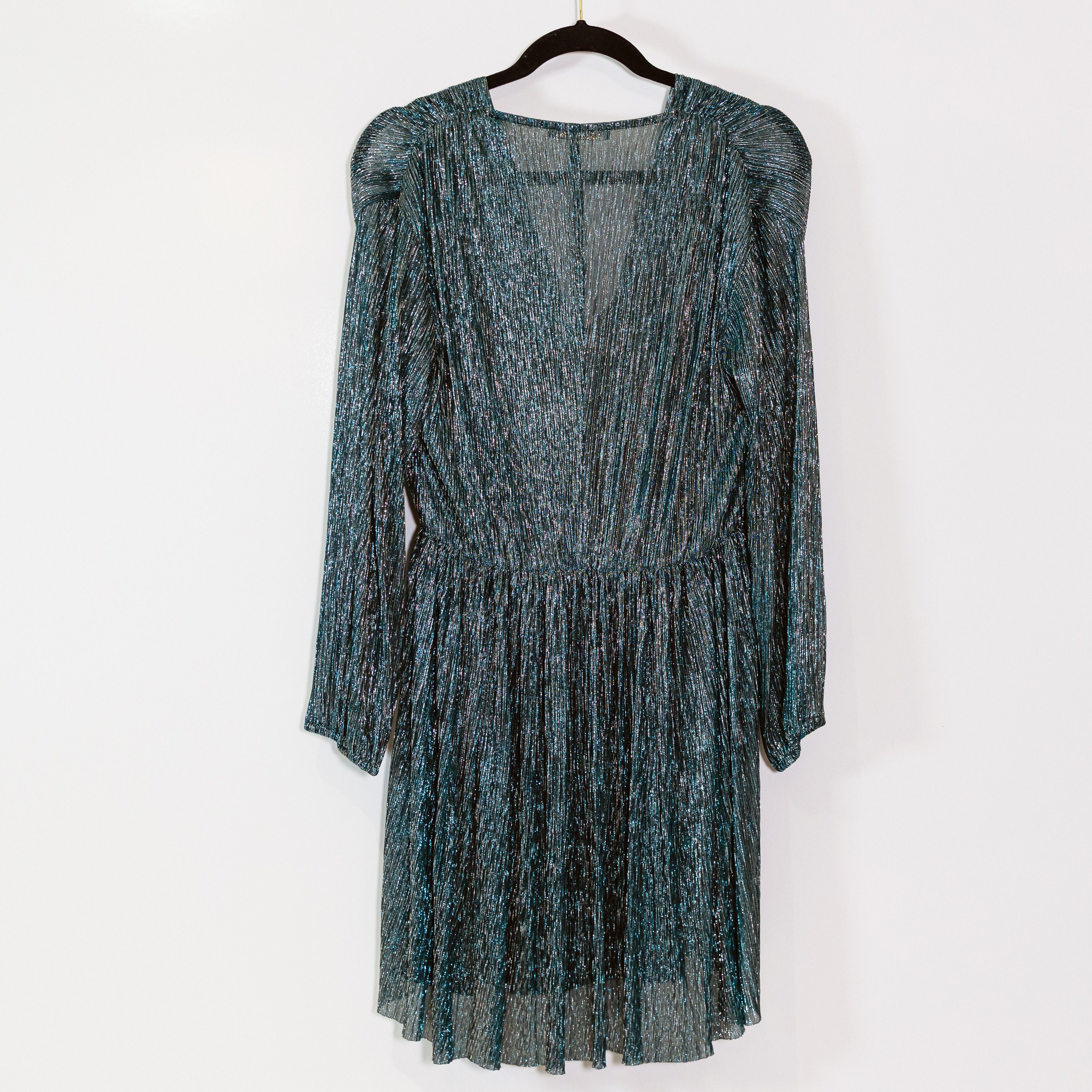 Maje Maje Metallic Plisse Pleated V Neck Long Size L / US 10 / IT 46 - 4 Thumbnail