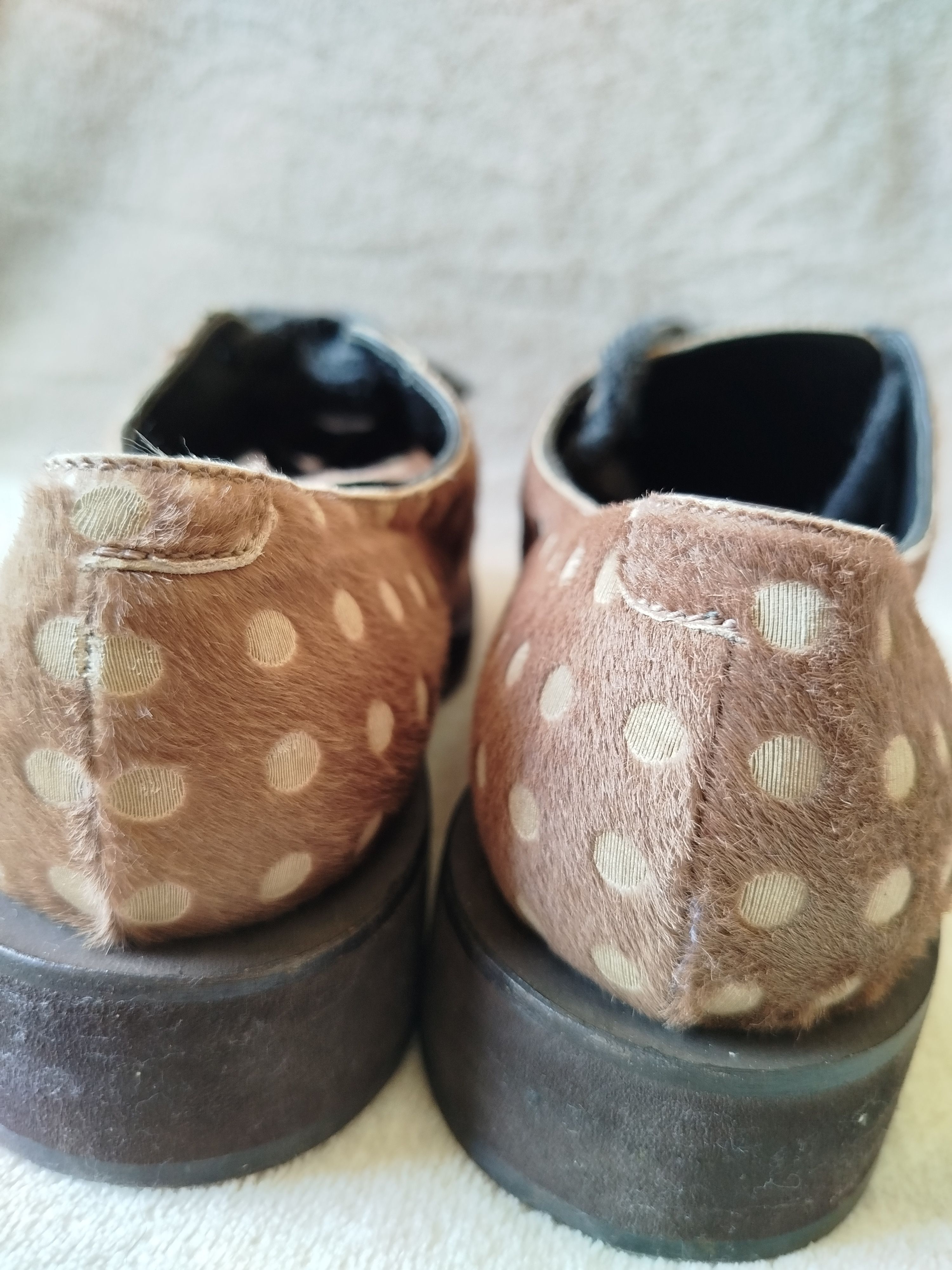Brunello cucinelli brown pony calfskin lace ups