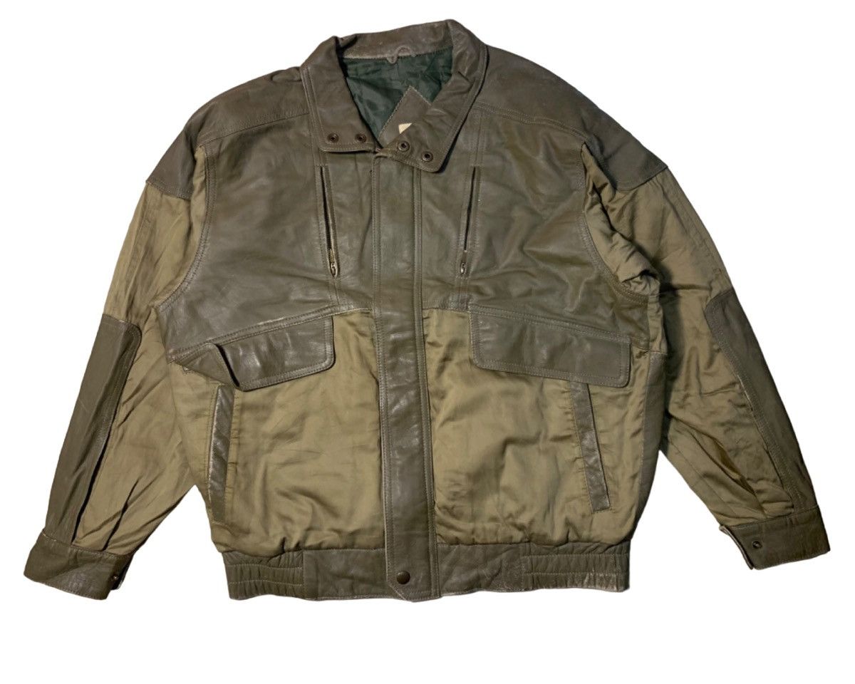 RARE ORB BY MIZUNO COW LEATHER X COTTON JACKET RARE DESIGN