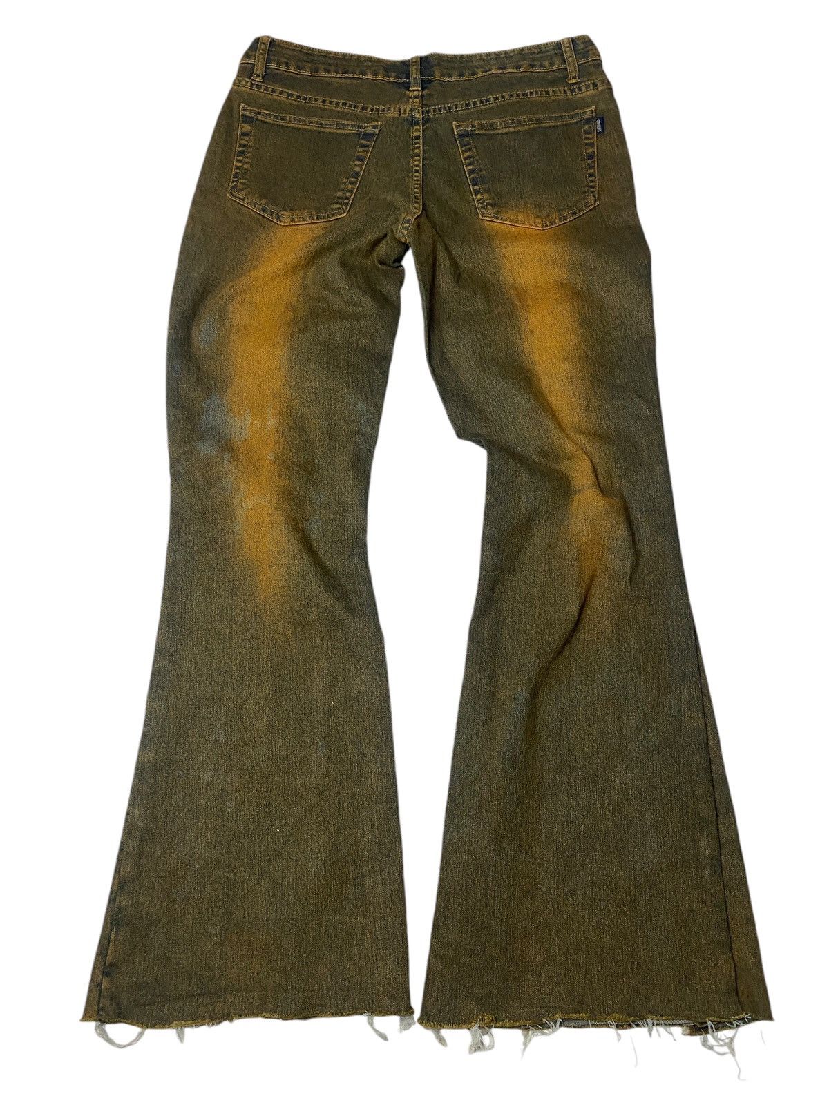 If Six Was Nine × Japanese Brand × Tornado Mart 2000's Xin Miao Mudwash Laced Up Fringe Flared Jeans Size US 29 - 8 Thumbnail