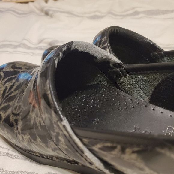 Dansko Dankso Silver Black Floral Clogs Work Comfort SZ EU40/US9 Size US 10 / IT 40 - 6 Thumbnail