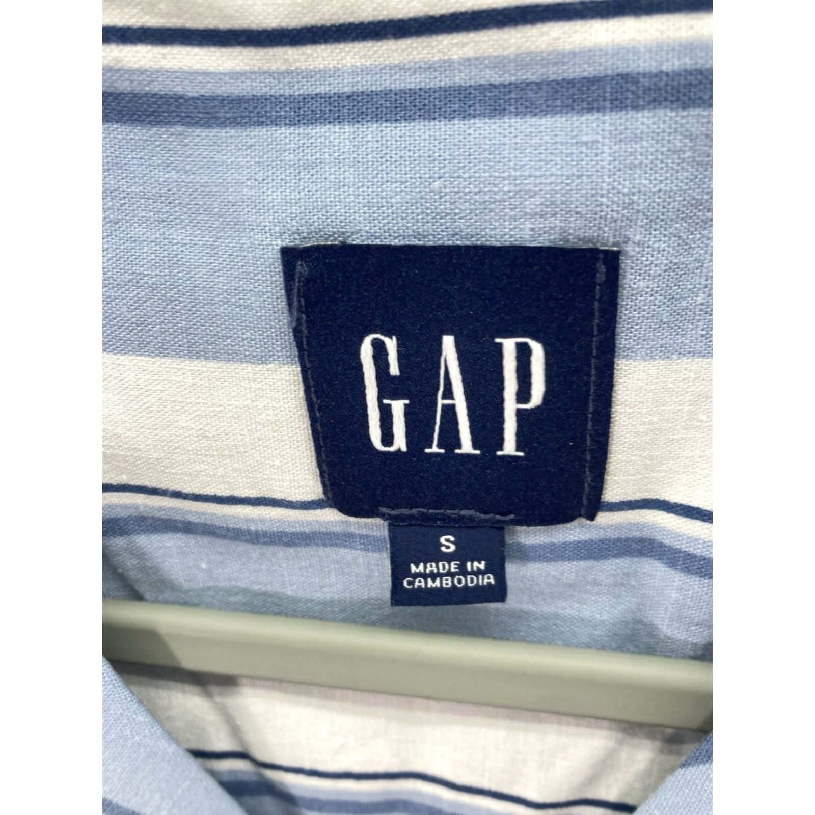 Gap VINTAGE Gap Linen Camp Shirt Men S Blue Stripe Button-Up Linen Blend Casual NWT Size US S / EU 44-46 / 1 - 4 Thumbnail