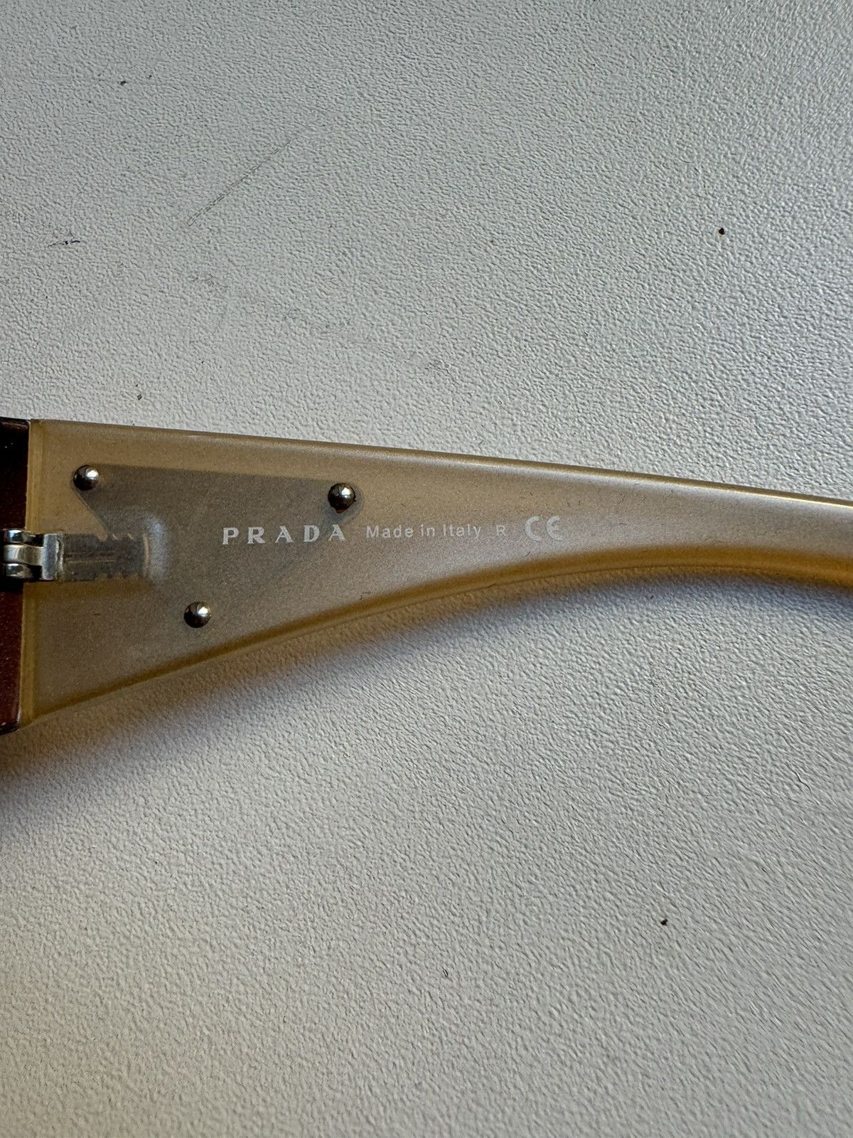 Prada Prada Sunglasses 2010 Triangle Shield Silver Brown Size ONE SIZE - 6 Thumbnail