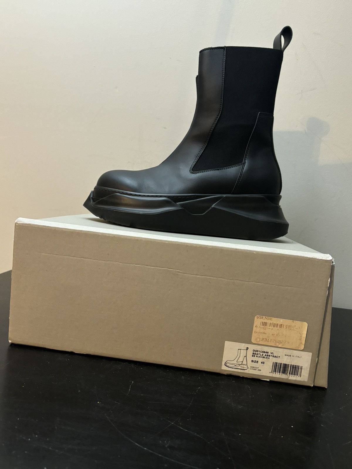 Rick Owens Drkshdw Rick Owens Leather Abstract Beatle Boots Black Size US 7 / EU 40 - 13 Thumbnail