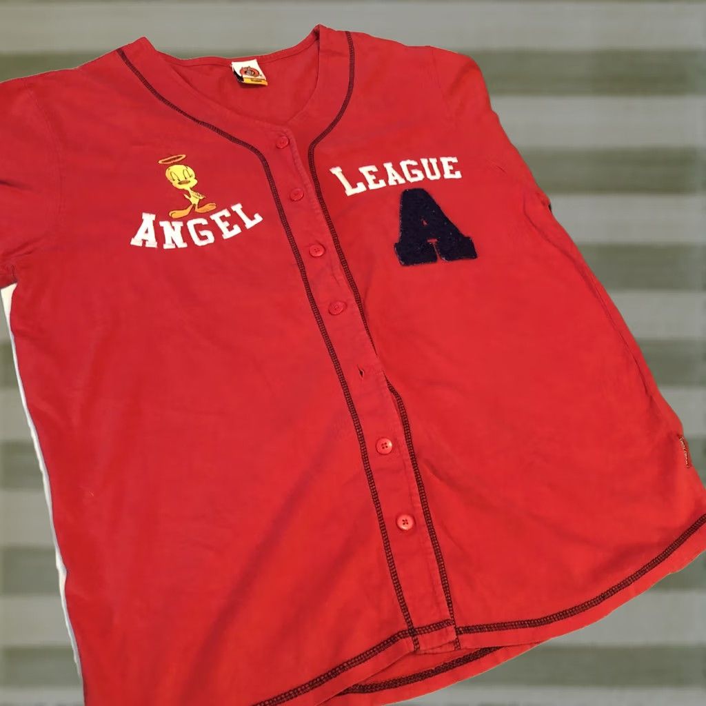 Vintage VINTAGE Looney Tunes Tweety Bird Angel League Jersey Shirt Men Red 46 Size US XXL / EU 58 / 5 - 1 Thumbnail