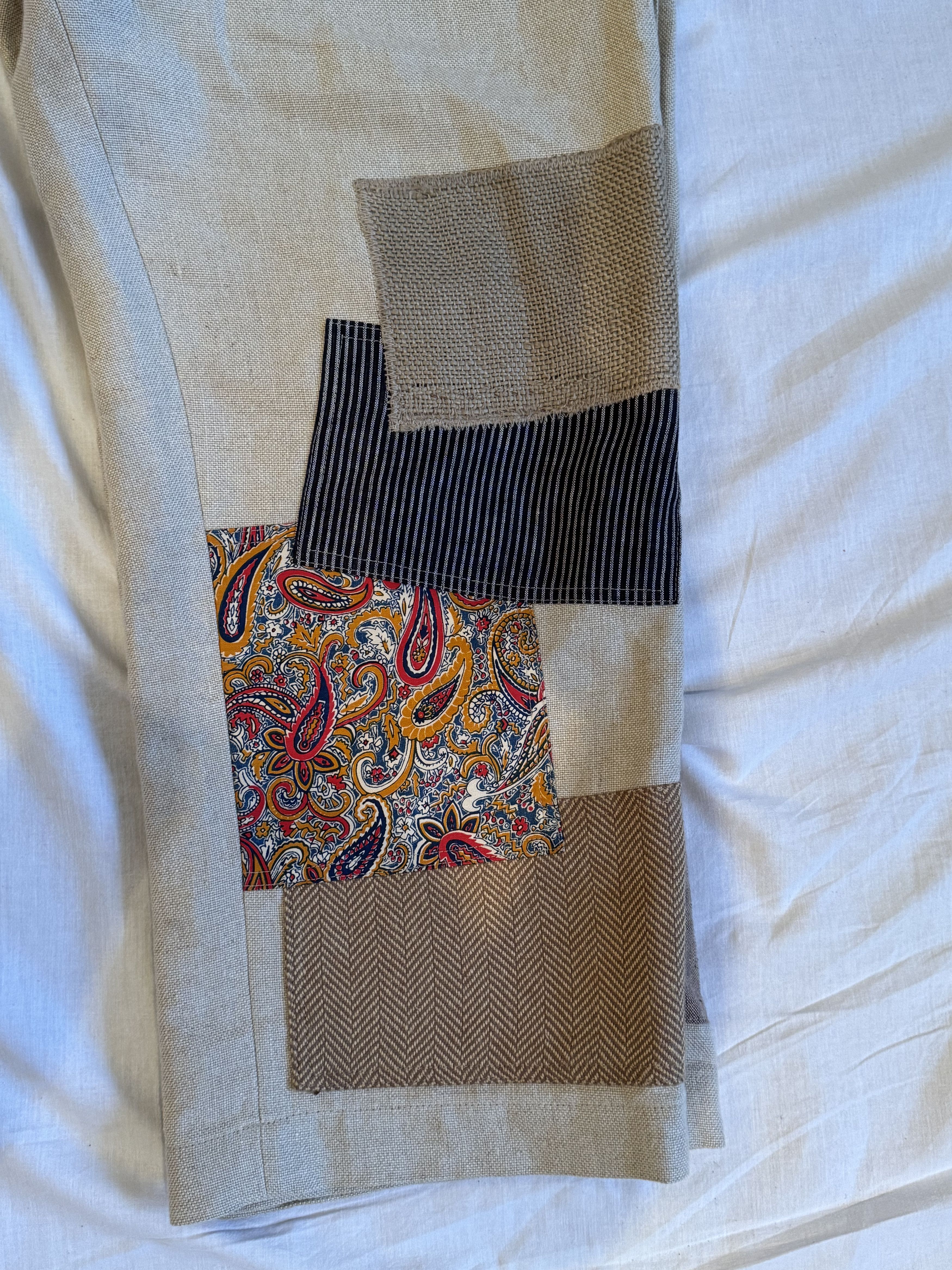 Comme des Garcons × Junya Watanabe Junya Watanabe 2015 Patchwork Linen Trousers Size US 30 / EU 46 - 6 Thumbnail