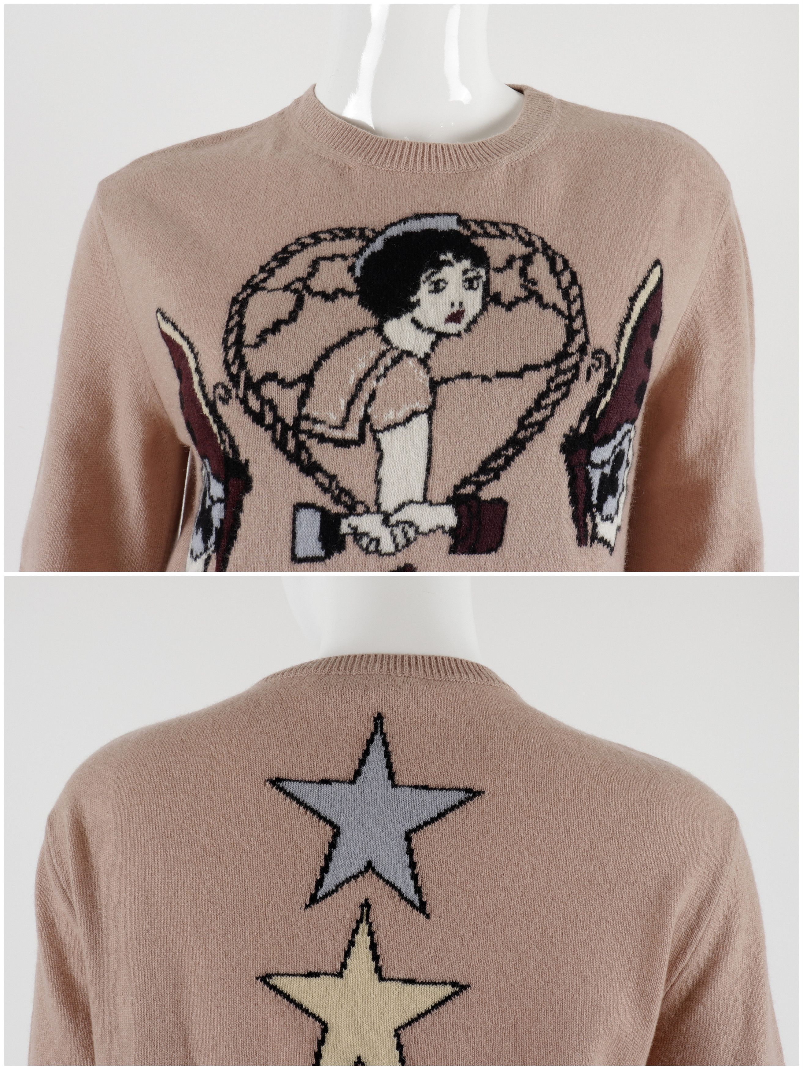 Valentino Valentino Beige Powder Wool Cashmere Tattoo Sweater Size S / US 4 / IT 40 - 5 Thumbnail
