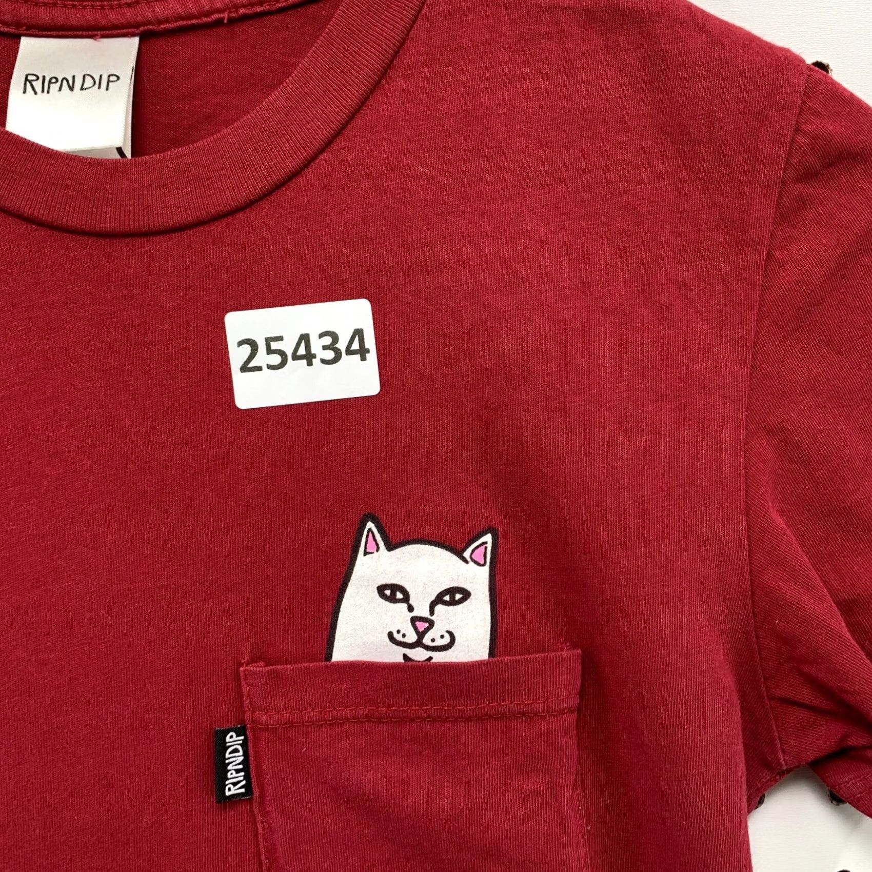 RIPNDIP Rip N Dip Shirt Small White Cat Embroidered Pocket Ted 15x26 Womens Size S / US 4 / IT 40 - 7 Thumbnail