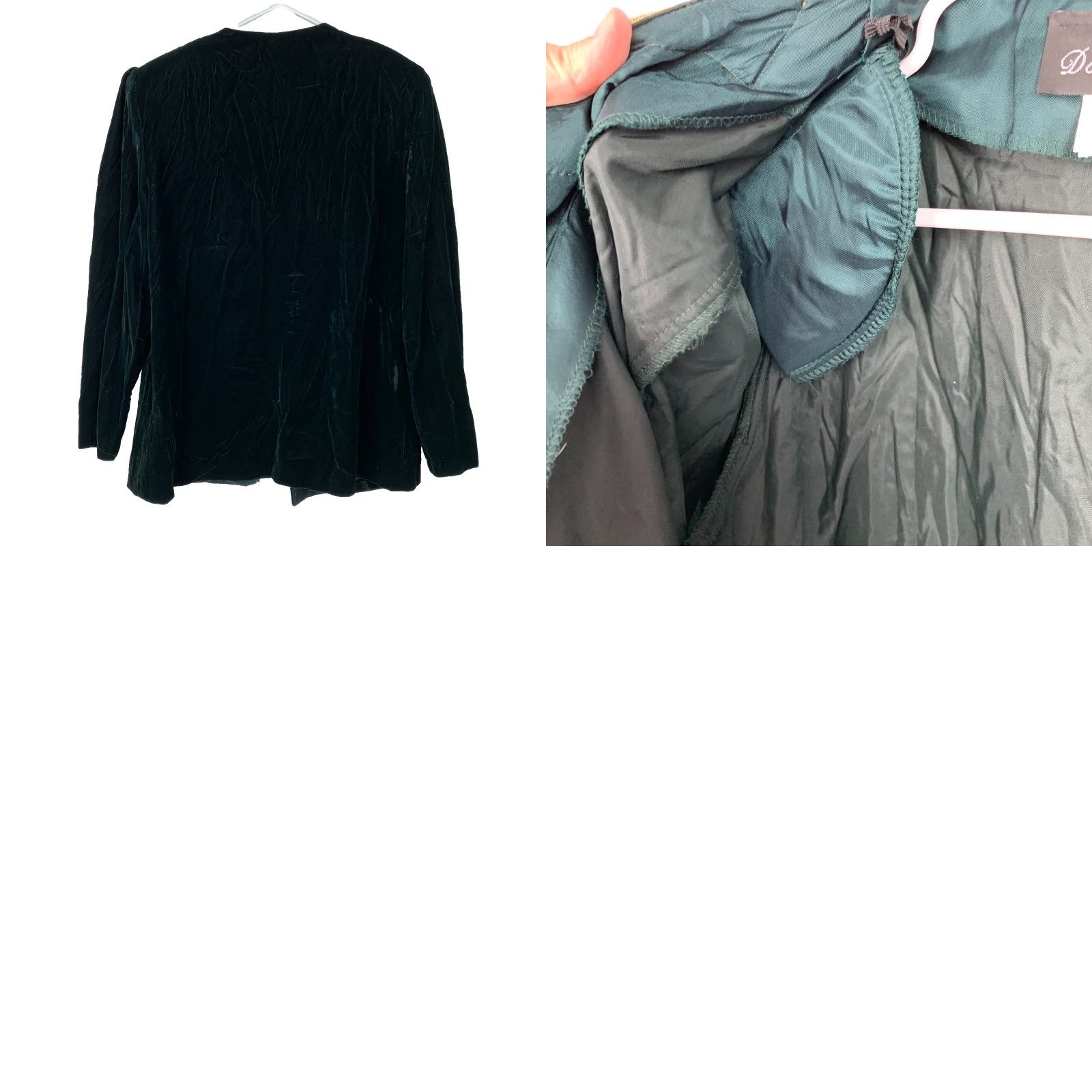 Vintage VINTAGE David Rose Green Velvet Gold Embellished Open Front Cardigan Large Size L / US 10 / IT 46 - 8 Thumbnail