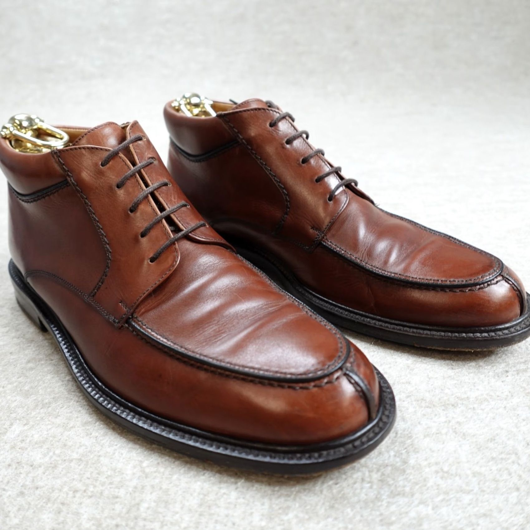 Mezlan Mezlan Mens Boots 9 Brown Leather Apron Split Toe Spain Size US 9 / EU 42 - 3 Thumbnail