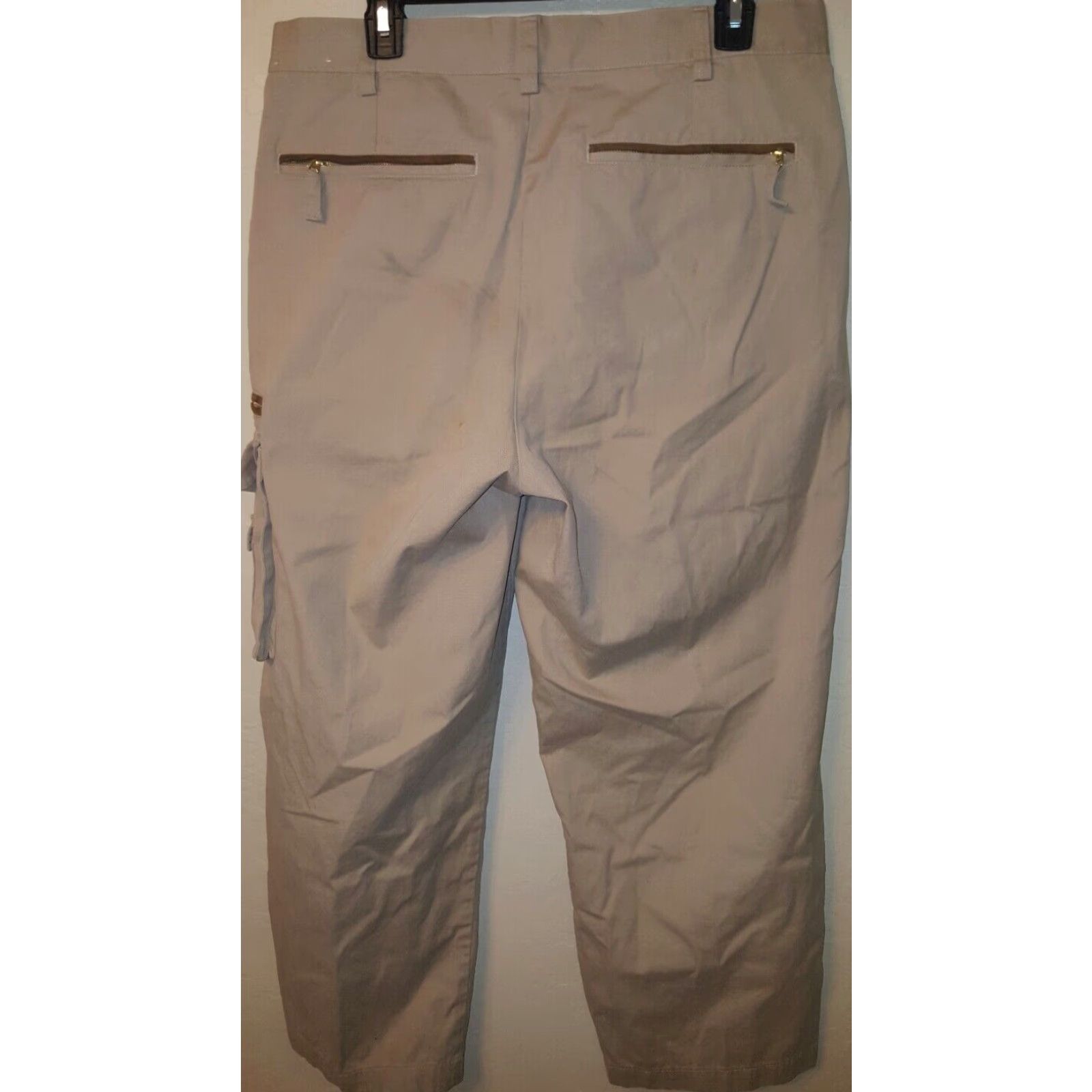 Orvis Orvis Men Cargo Pants 100% Cotton Khaki Beige Leather Trim W34 x L27 Casual Beige Pants Mens Slim 34x27? Size US 34 / EU 50 - 4 Thumbnail