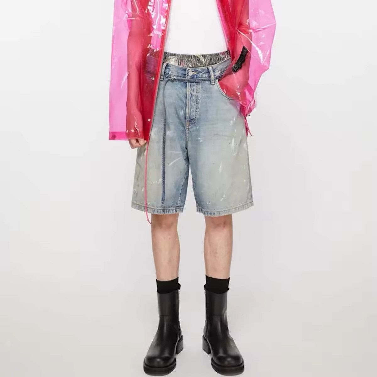 Vintage Washed Dirty Retro Vintage Style Loose Shorts Size US 30 / EU 46 - 2 Thumbnail