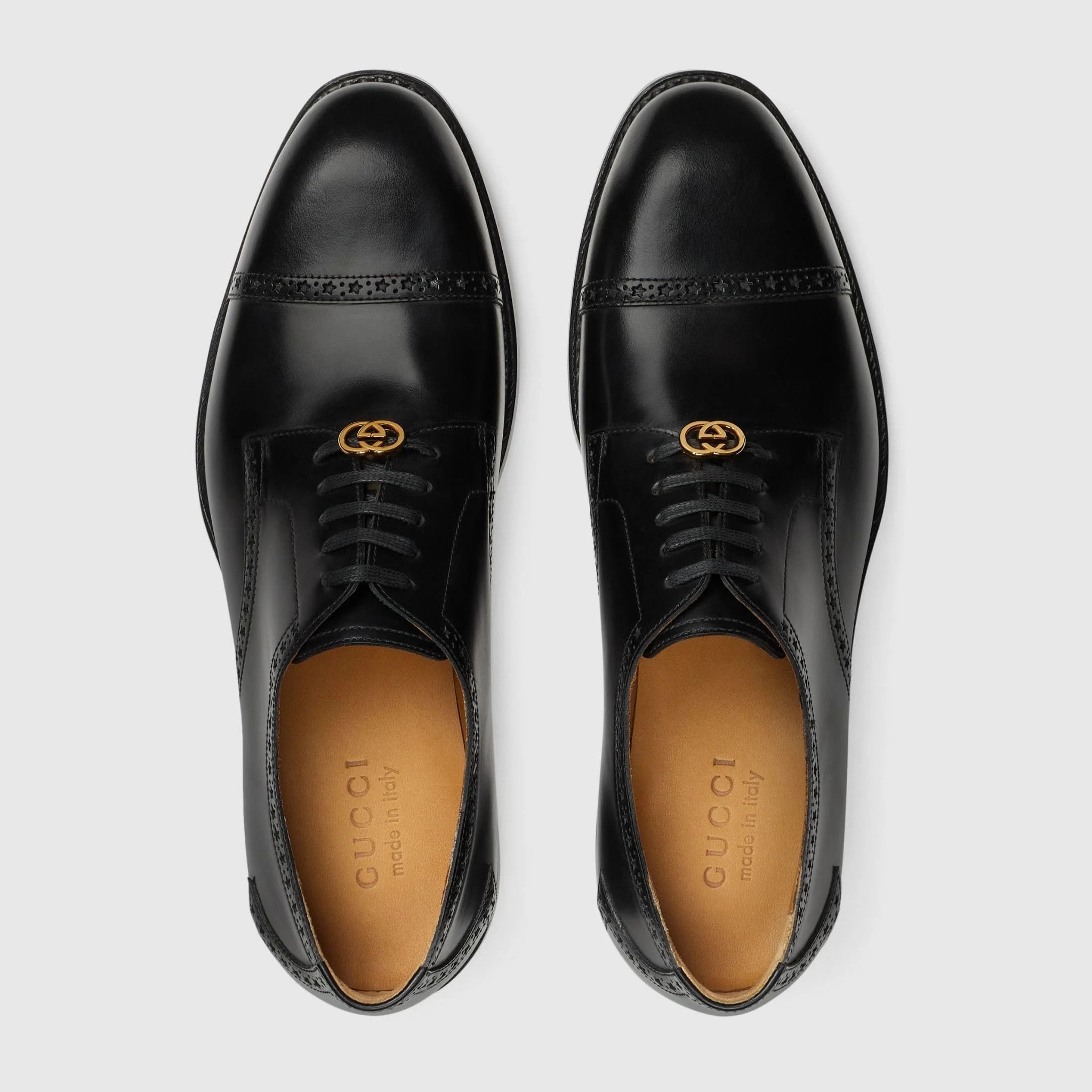 Gucci o1mt1gz0225 Lace-Up Shoes With Brogue Details in Black Size US 14 / EU 47 - 5 Thumbnail