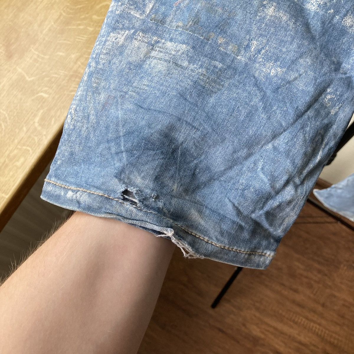 Vintage Japan Newspaper Tough Jeans Patchwork Size US 32 / EU 48 - 8 Thumbnail