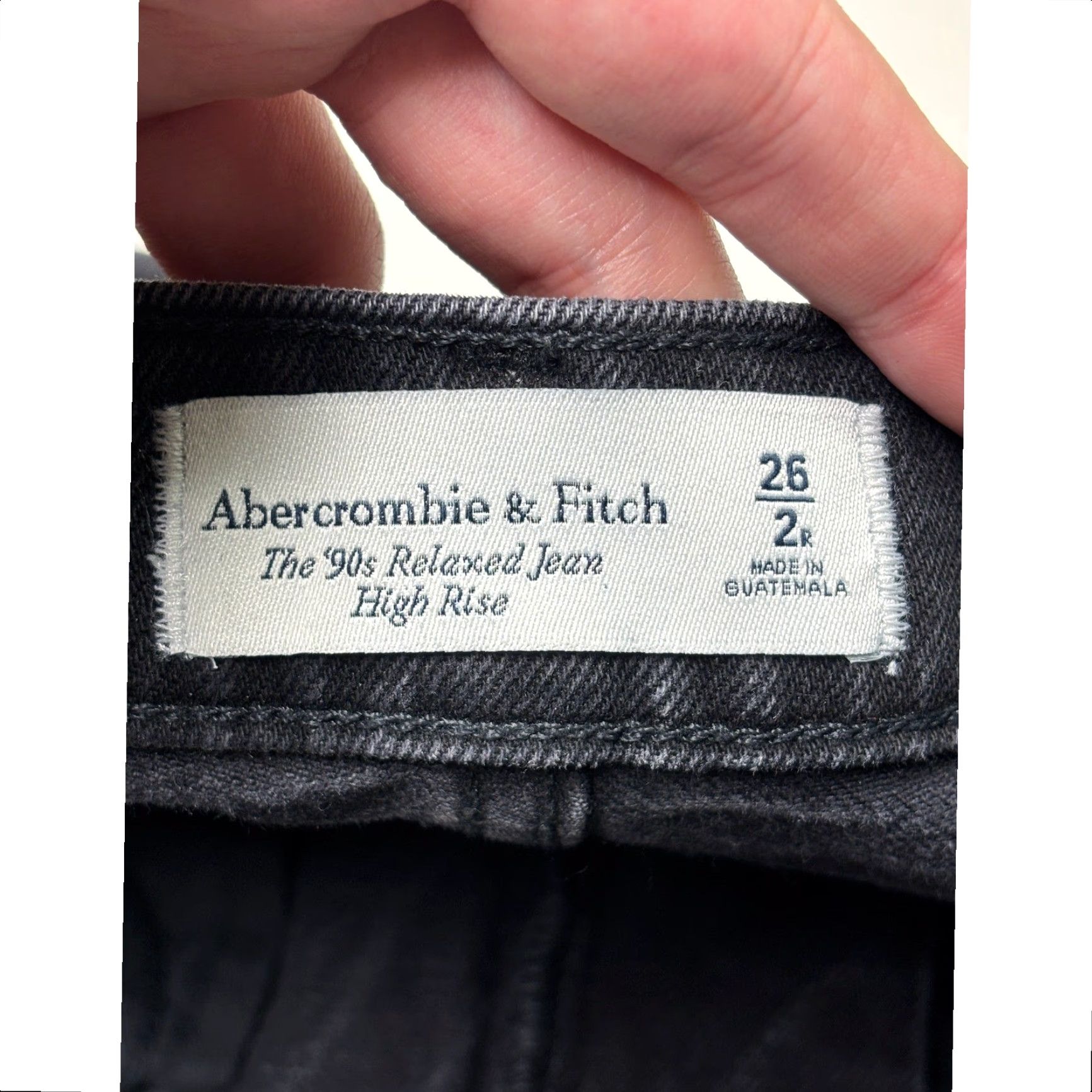 Abercrombie & Fitch Abercrombie & Fitch Jeans 90s Relaxed High Rise Split Hem Black 26X31 Womens Size 26" / US 2 / IT 38 - 5 Thumbnail