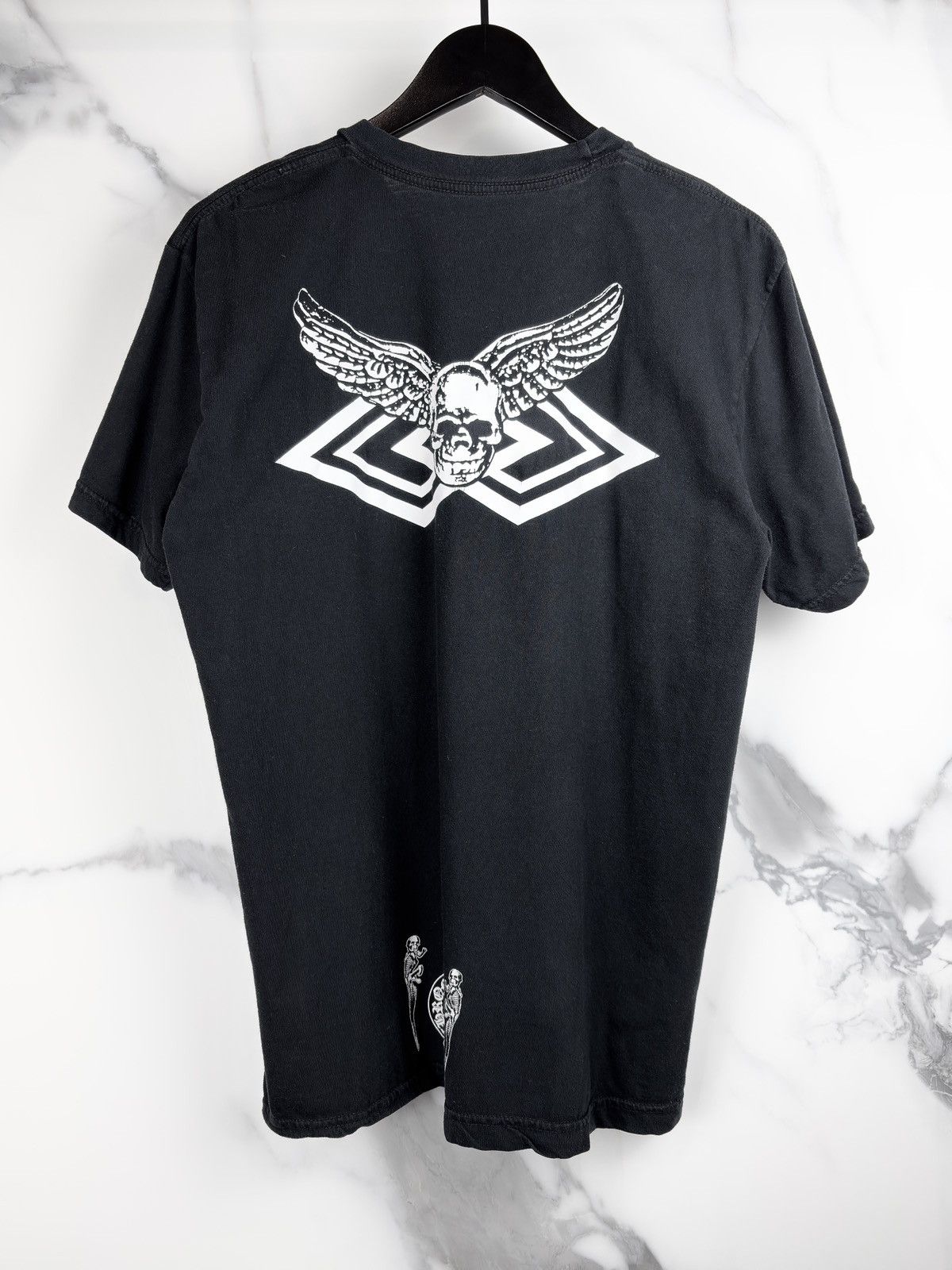 Chrome Hearts Chrome Hearts Foti Skull Skeleton Wing Print Tshirt
