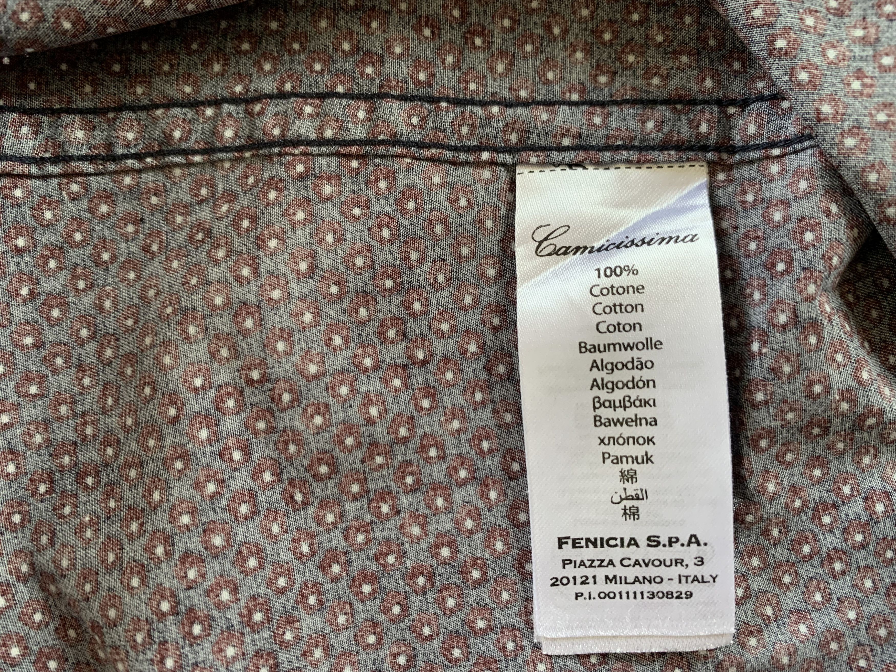 Other Camicissima Trendy Mens Burgundy Long Sleeve Shirt Size US S / EU 44-46 / 1 - 8 Thumbnail