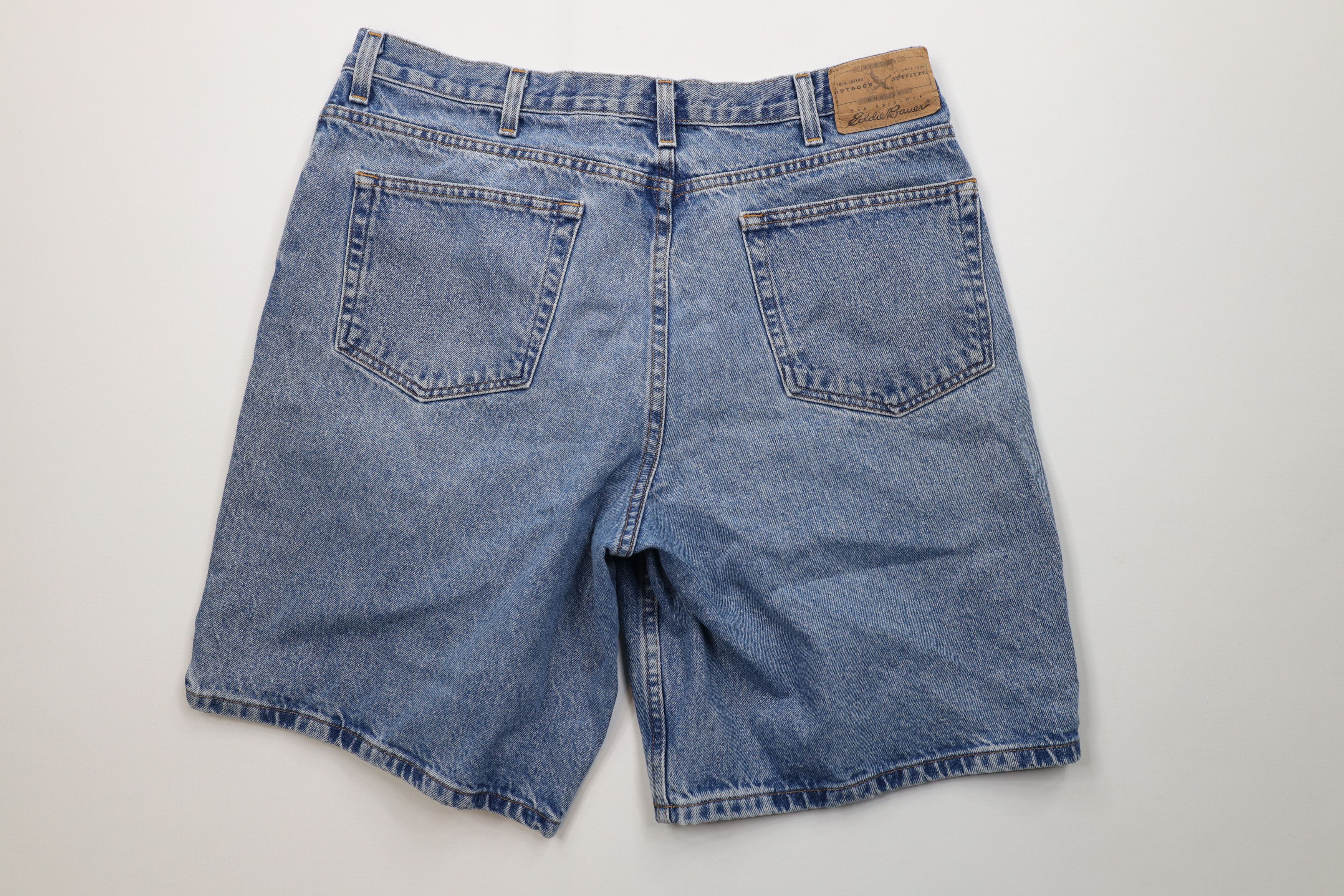 Eddie Bauer Vintage 90s Eddie Bauer Denim Jean Shorts Jorts Blue Cotton Size US 38 / EU 54 - 8 Thumbnail