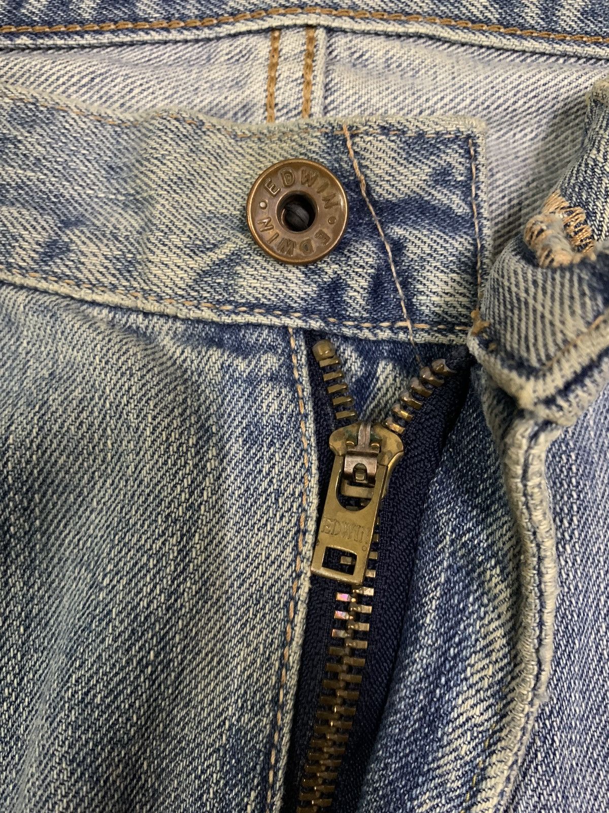 Edwin Vintage Edwin 505X Selvedge Mud Wash Baggy Distressed Jeans Size US 33 - 8 Thumbnail