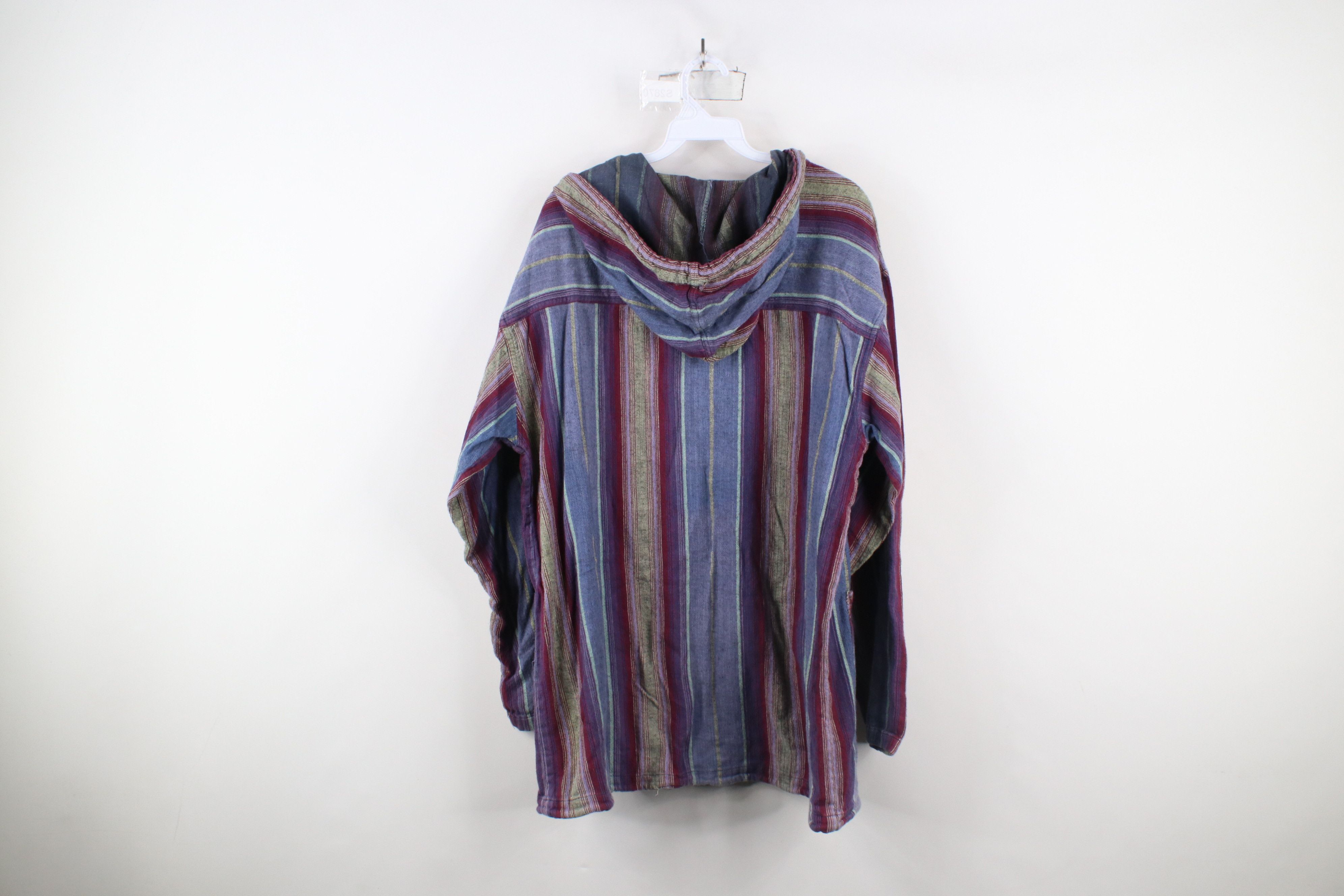 Vintage Vintage 90s Streetwear Rainbow Striped Block Knit Hoodie Size US L / EU 52-54 / 3 - 11 Thumbnail