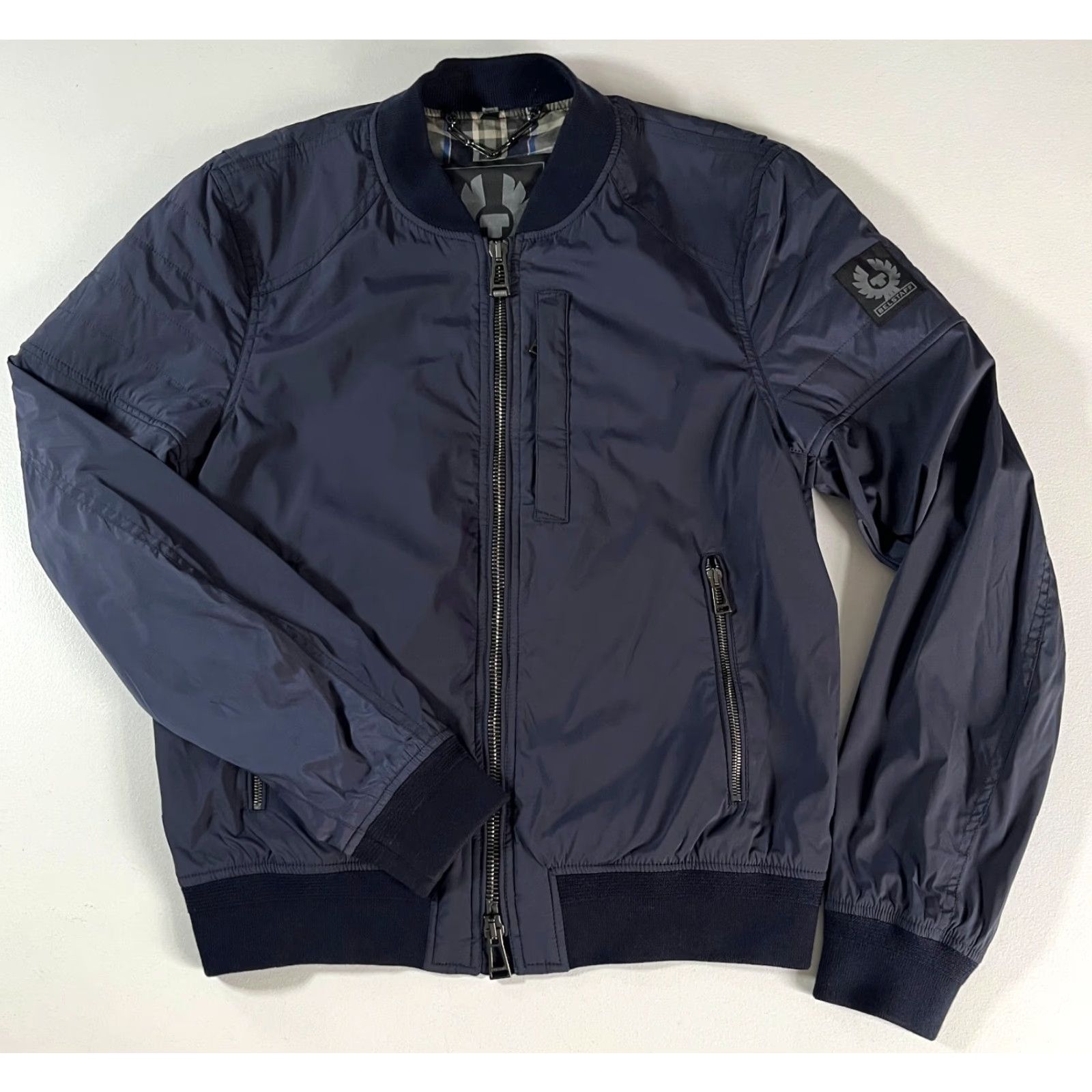 Belstaff VINTAGE Belstaff Stockdale Bomber Jacket Men’s Navy Blue Small 46 Nylon-Blend Zip Pockets Regular Short Size US S / EU 44-46 / 1 - 4 Thumbnail