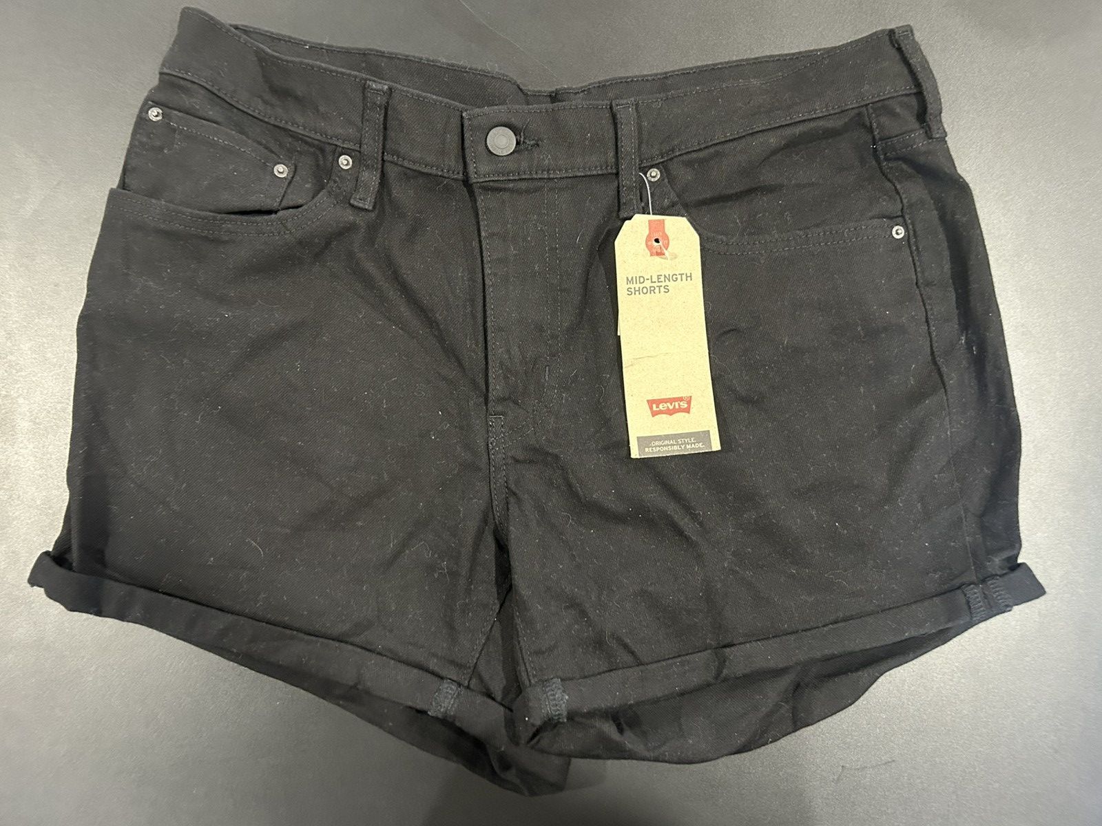Levi's NWT Levi’s Black Denim Shorts Size 33" - 1 Thumbnail
