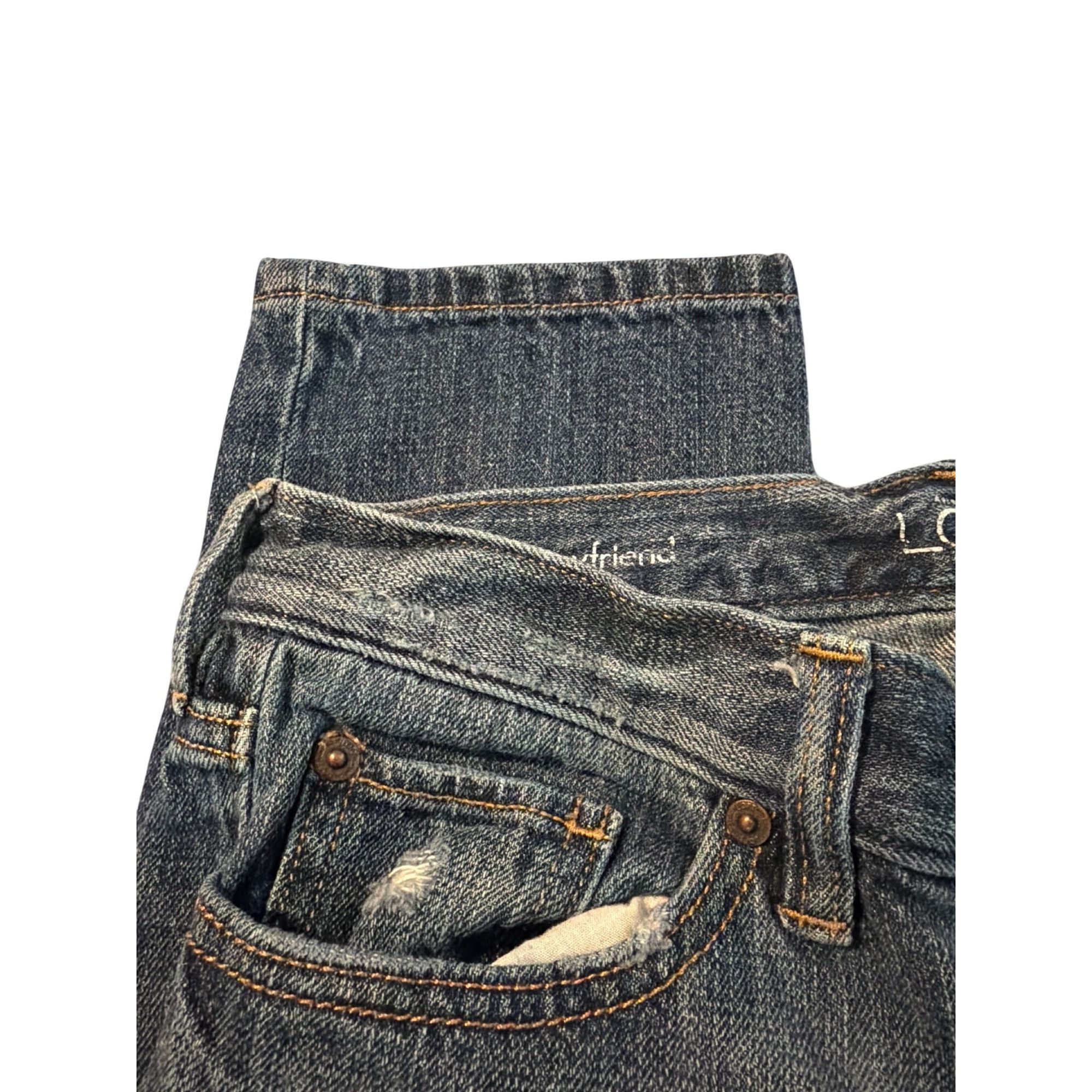 Loft Ann Taylor Loft Boyfriend Distressed Mid Rise Blue Jeans But Size 25" / US 0 / IT 36 - 4 Thumbnail