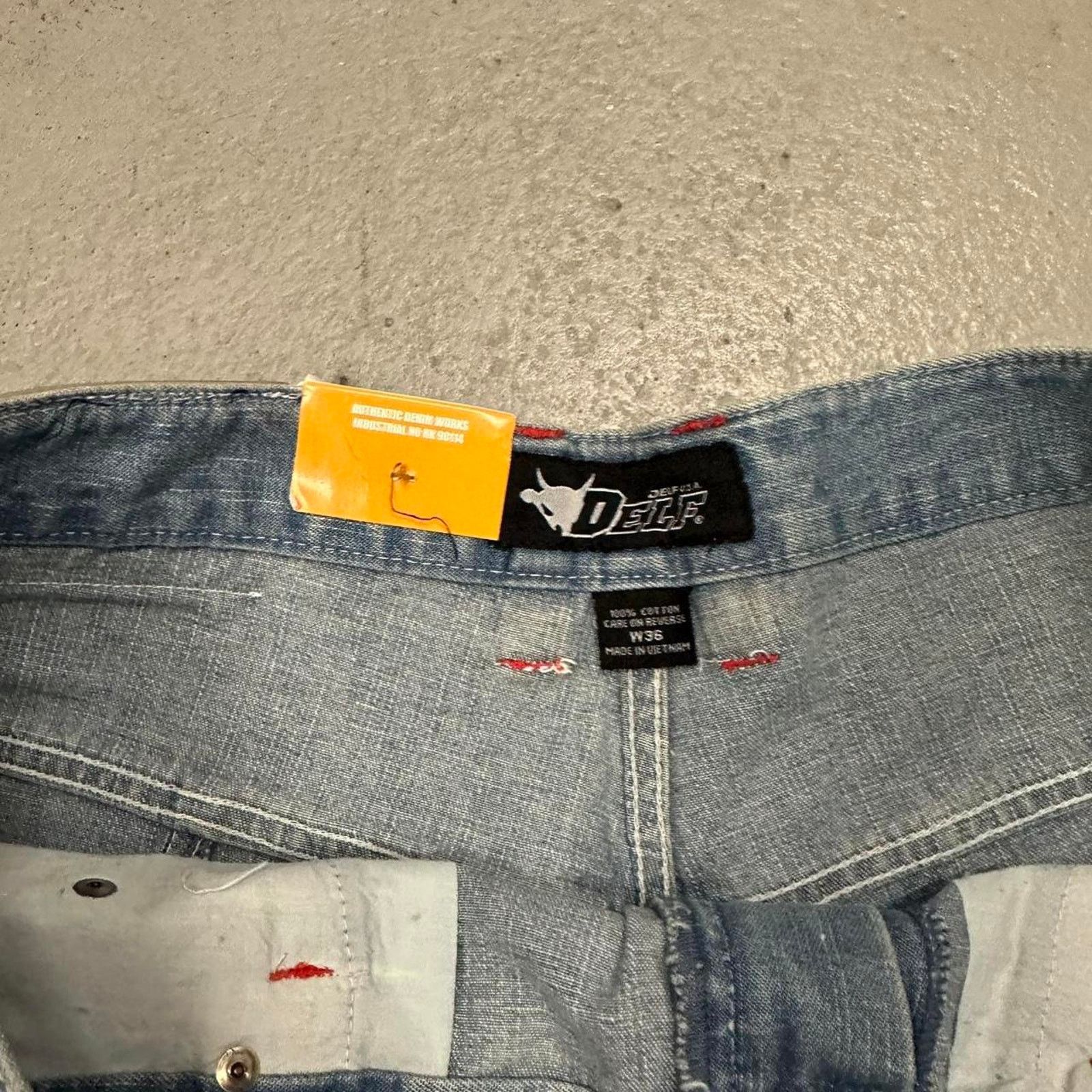 Vintage Vintage Baggy Y2k Urban Wide Leg DELF Wash Blue Short Men 36 Size US 36 / EU 52 - 3 Thumbnail