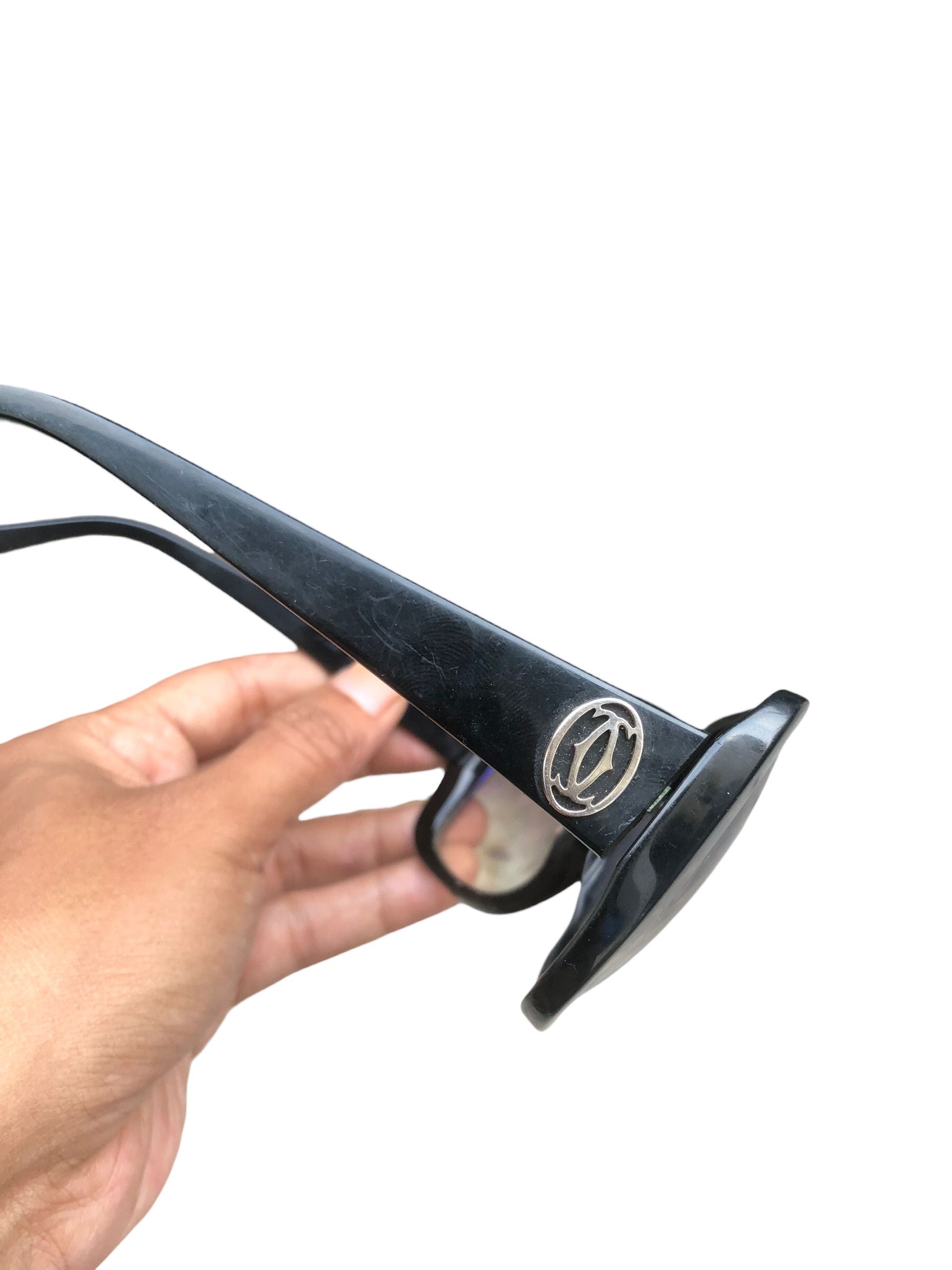 Cartier 💯Vintage CARTIER PARIS 140 Black Sunglasses CC Logo Square Size ONE SIZE - 12 Thumbnail