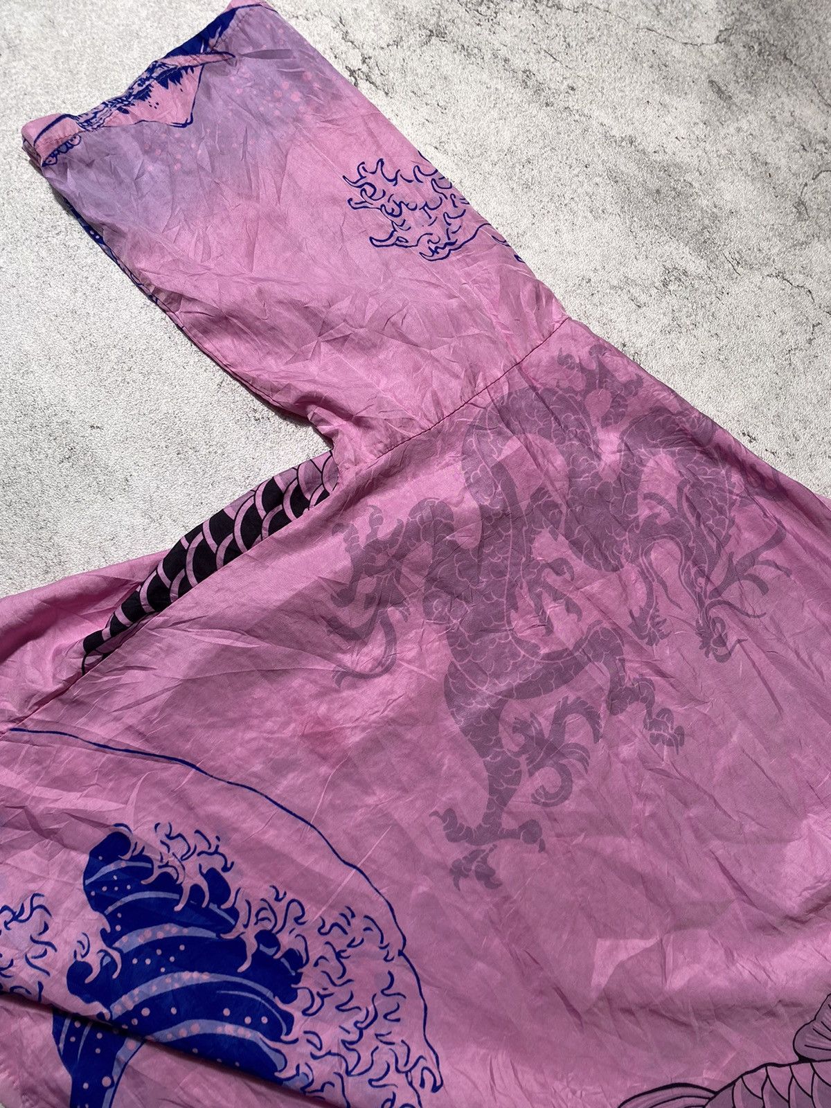 Komono RARE Jpn Brand Kimono Koi Fish VS Dragon Size ONE SIZE - 9 Thumbnail