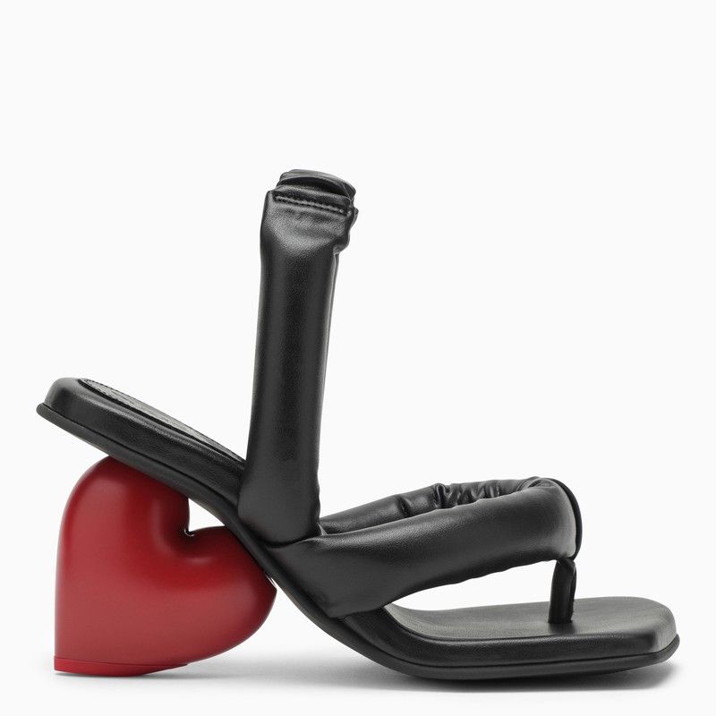image of Yume Yume Love Black Vegan Leather Sandals, Women's (Size 6)