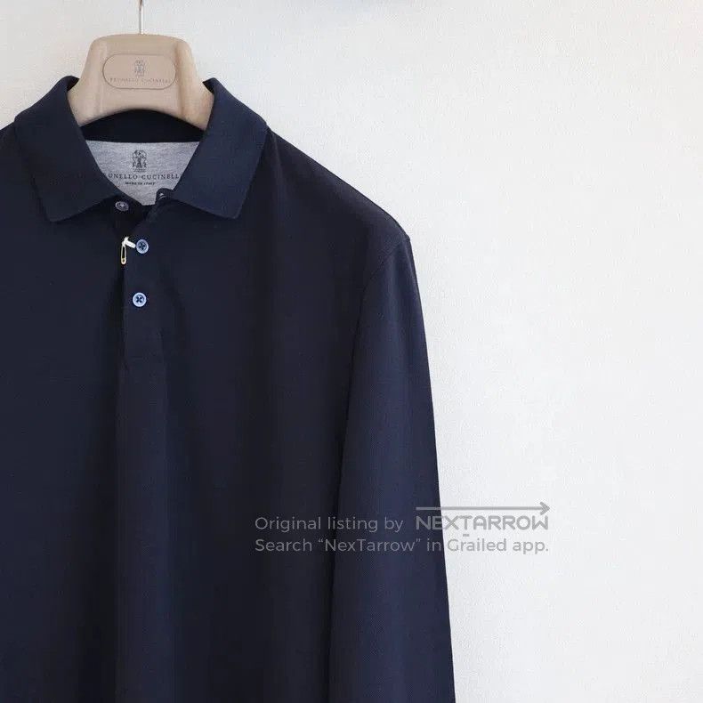Brunello Cucinelli Brunello Cucinelli Long Sleeve Polo. Size US L / EU 52-54 / 3 - 2 Thumbnail