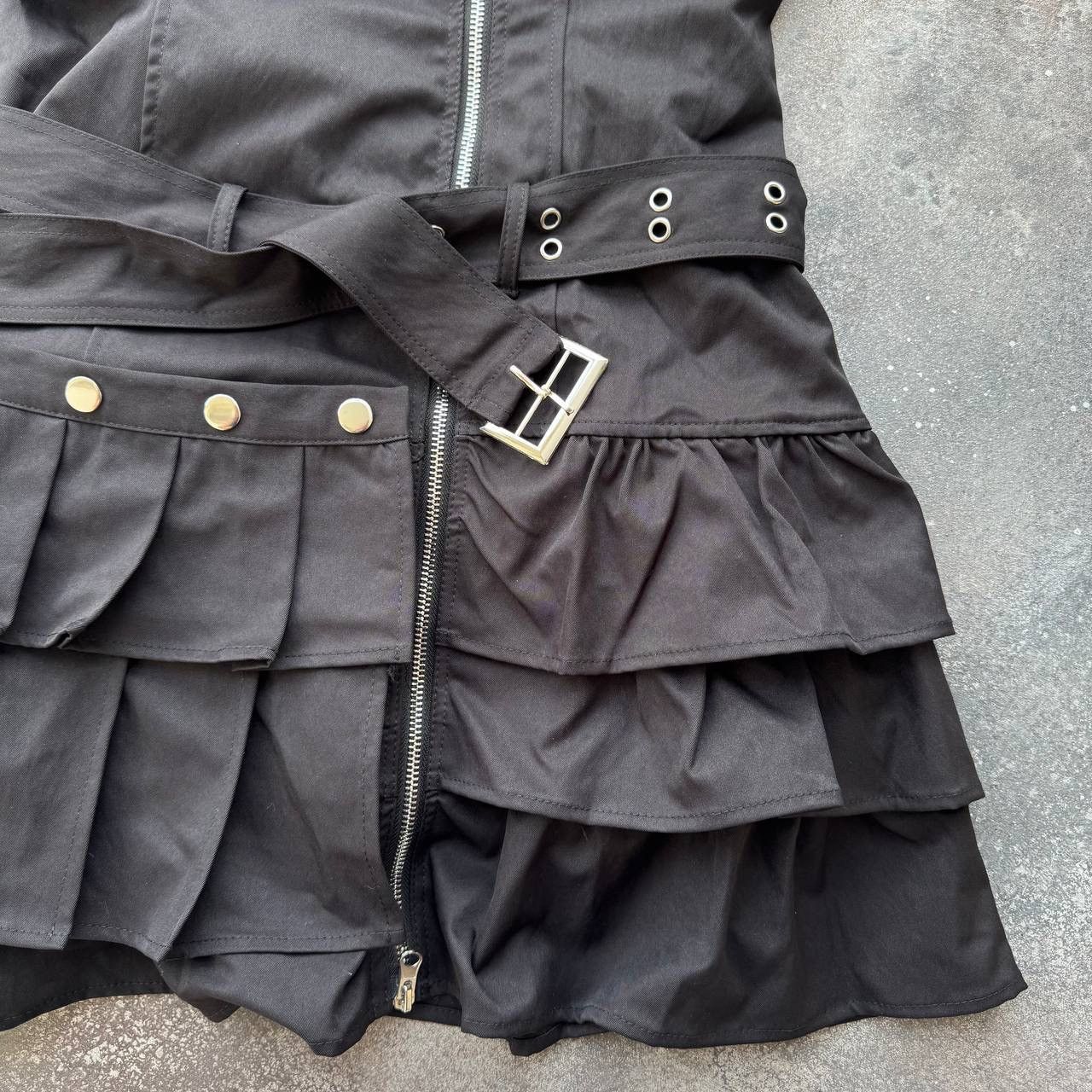 If Six Was Nine Y2K Avant Garde Goth Emo Strap Belt Mini Dress Size M / US 6-8 / IT 42-44 - 10 Thumbnail