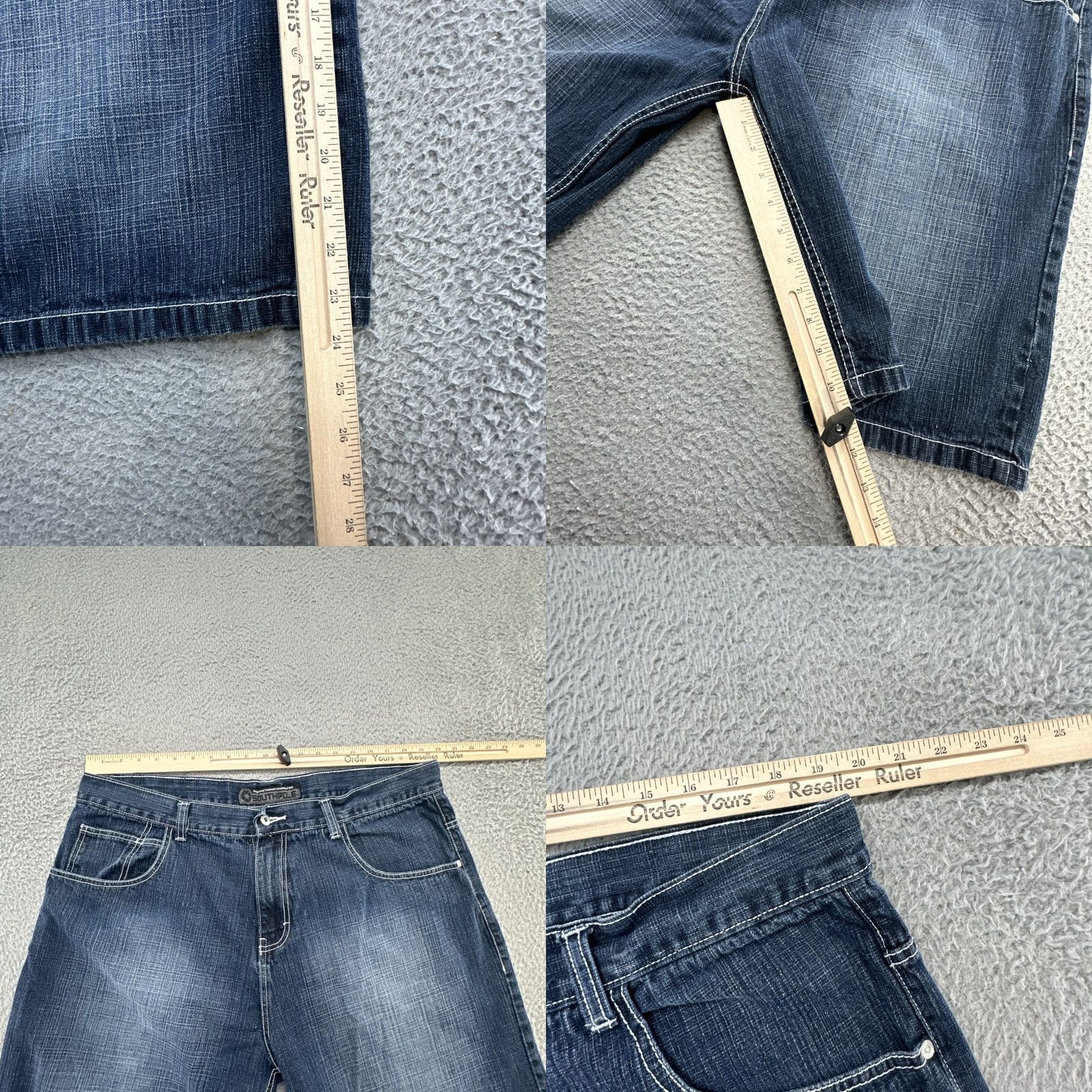 Southpole VTG Southpole Shorts Mens 42 DarkWash Blue Denim Baggy 90s Jorts Bermuda Size US 42 / EU 58 - 8 Thumbnail